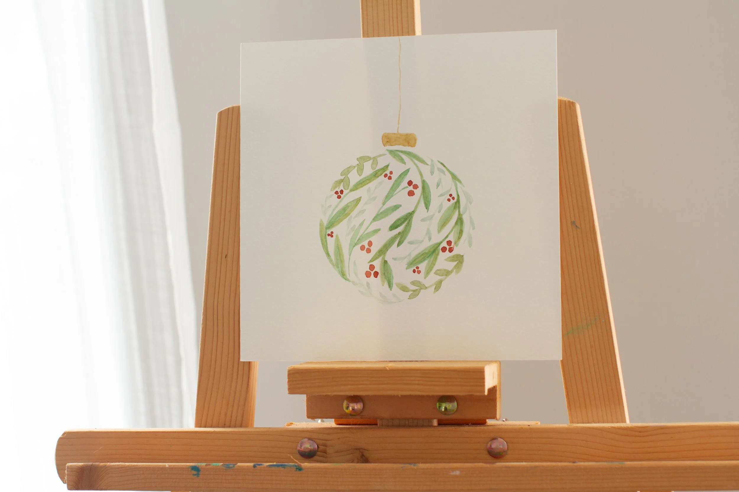 Watercolor Christmas Ornament