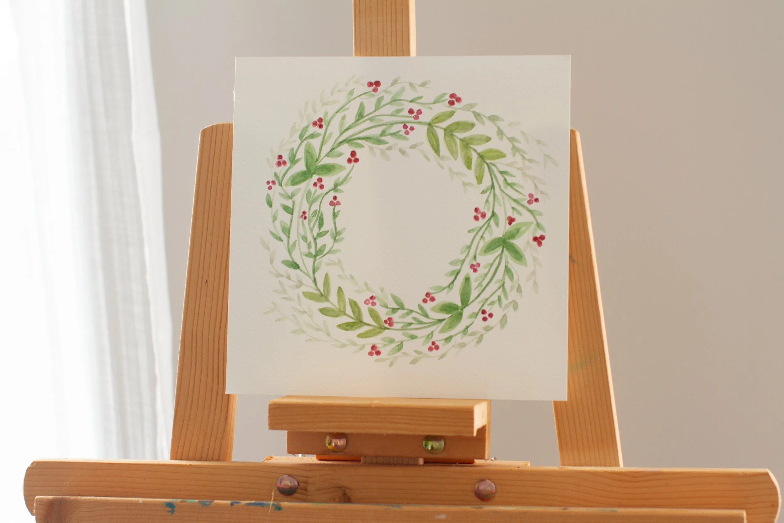 Watercolor Wreath Commission