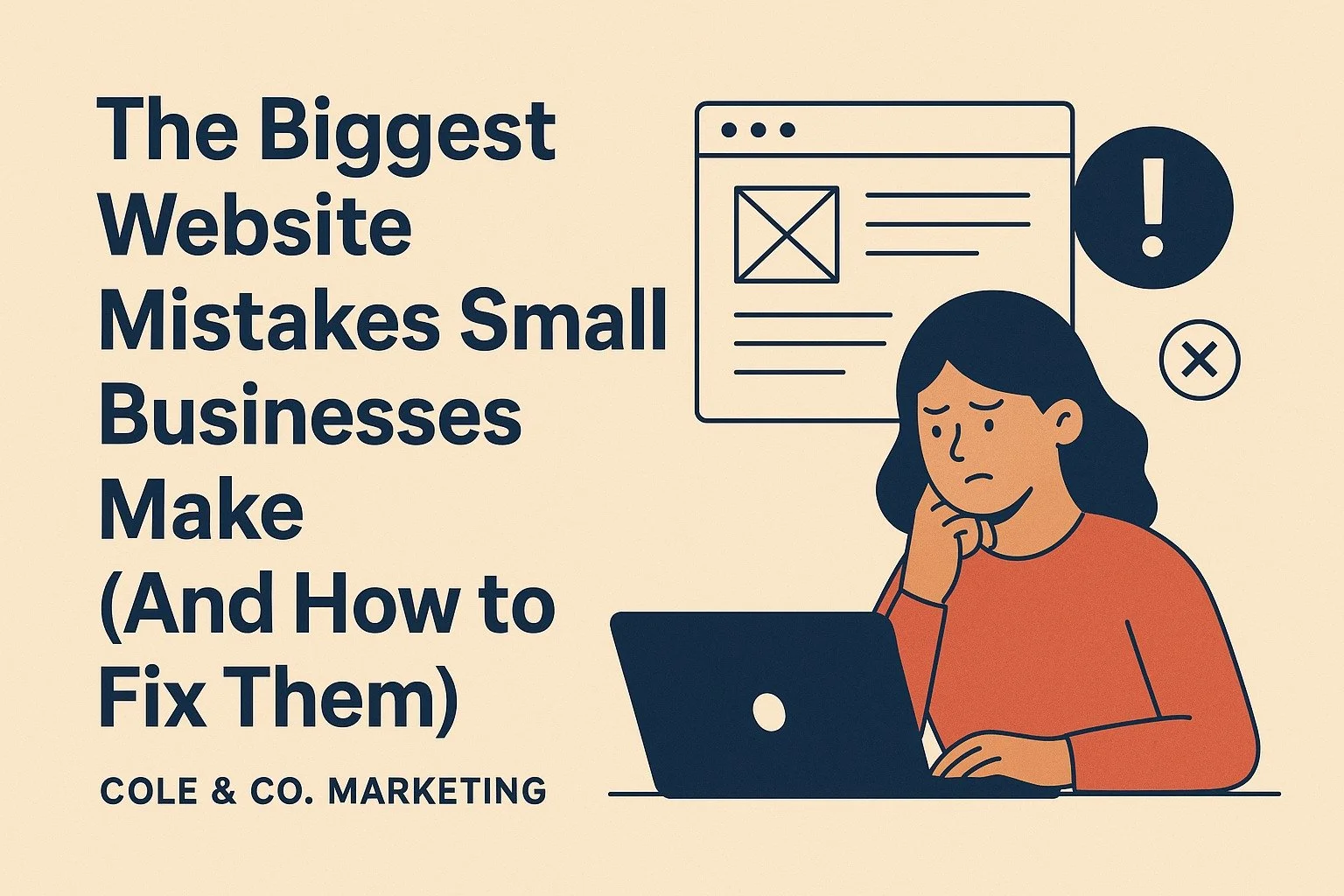 🔍 Is your website quietly scaring away customers?
We found the 5 most common mistakes small businesses make &mdash; and how you can fix them fast:
1️⃣ Slow load time 🐢
2️⃣ No clear messaging on the homepage
3️⃣ Weak or missing calls-to-action
4️⃣ N