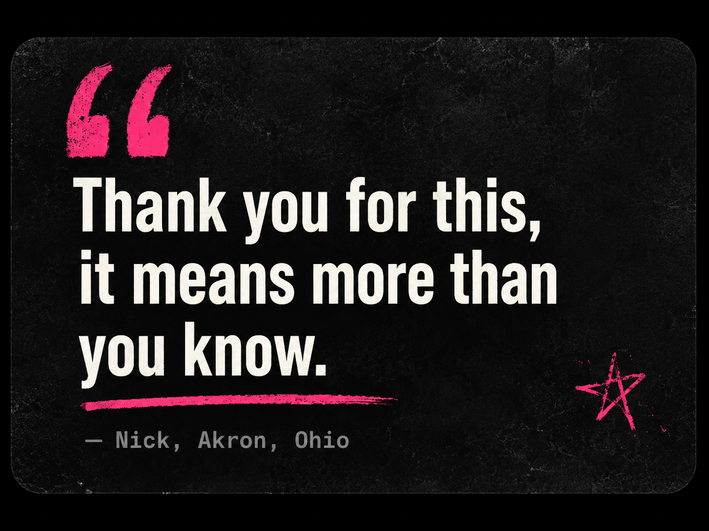 Client review showing gratitude for their tattoo by Slush Tattoos