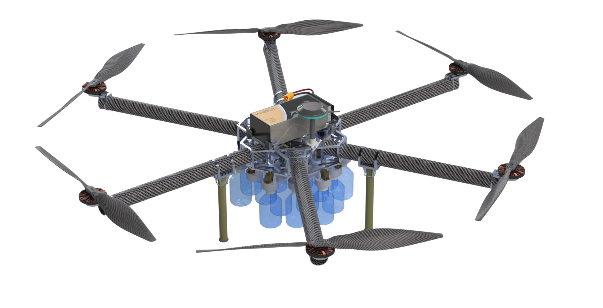 Fig 1. Isometric view of the 2024-2025 competition drone
