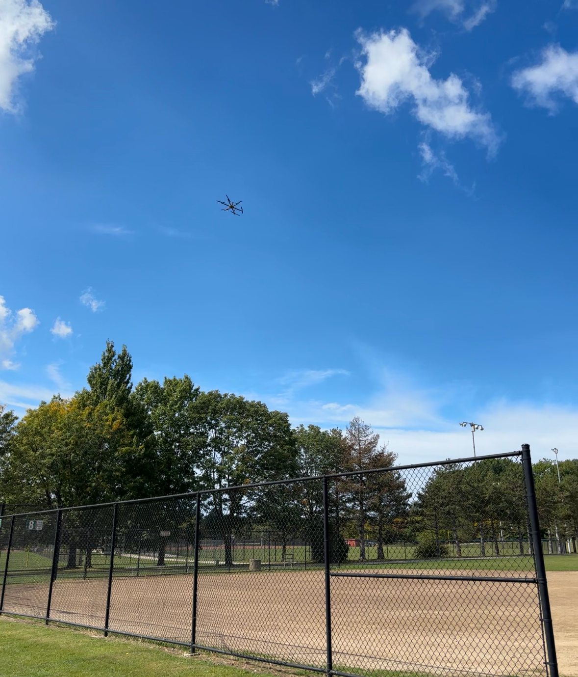 Fig 2. Recent flight day where we set up autonomous missions with Ardupilot to see what adjustments need to be made for the test drone