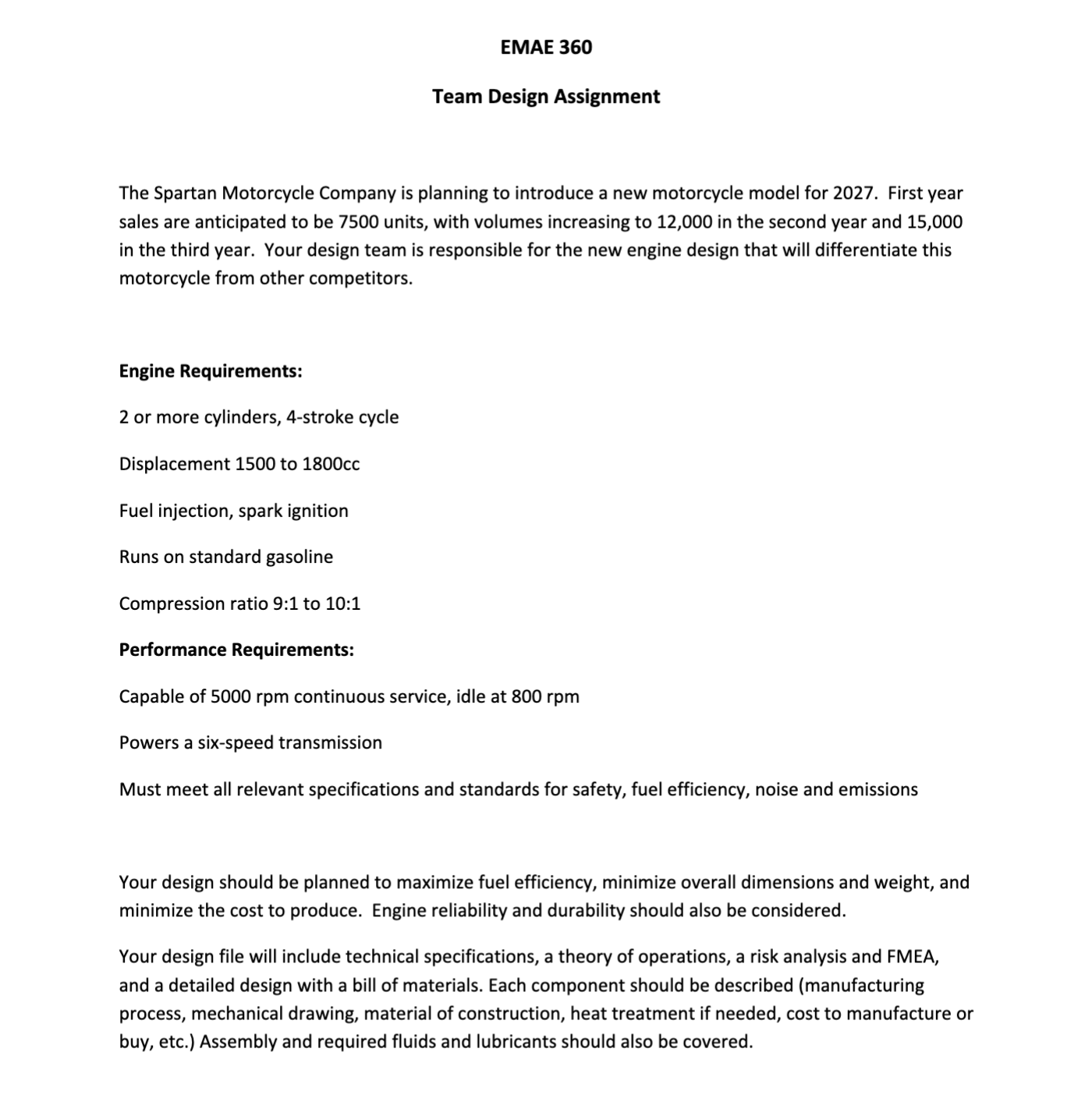 Fig 1. Assignment description for the course