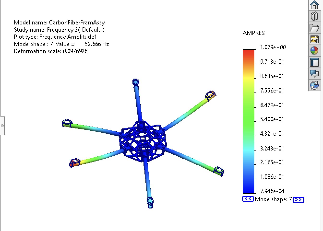 Natural frequency study with two 0.5" thick epoxied aluminum blocks. 