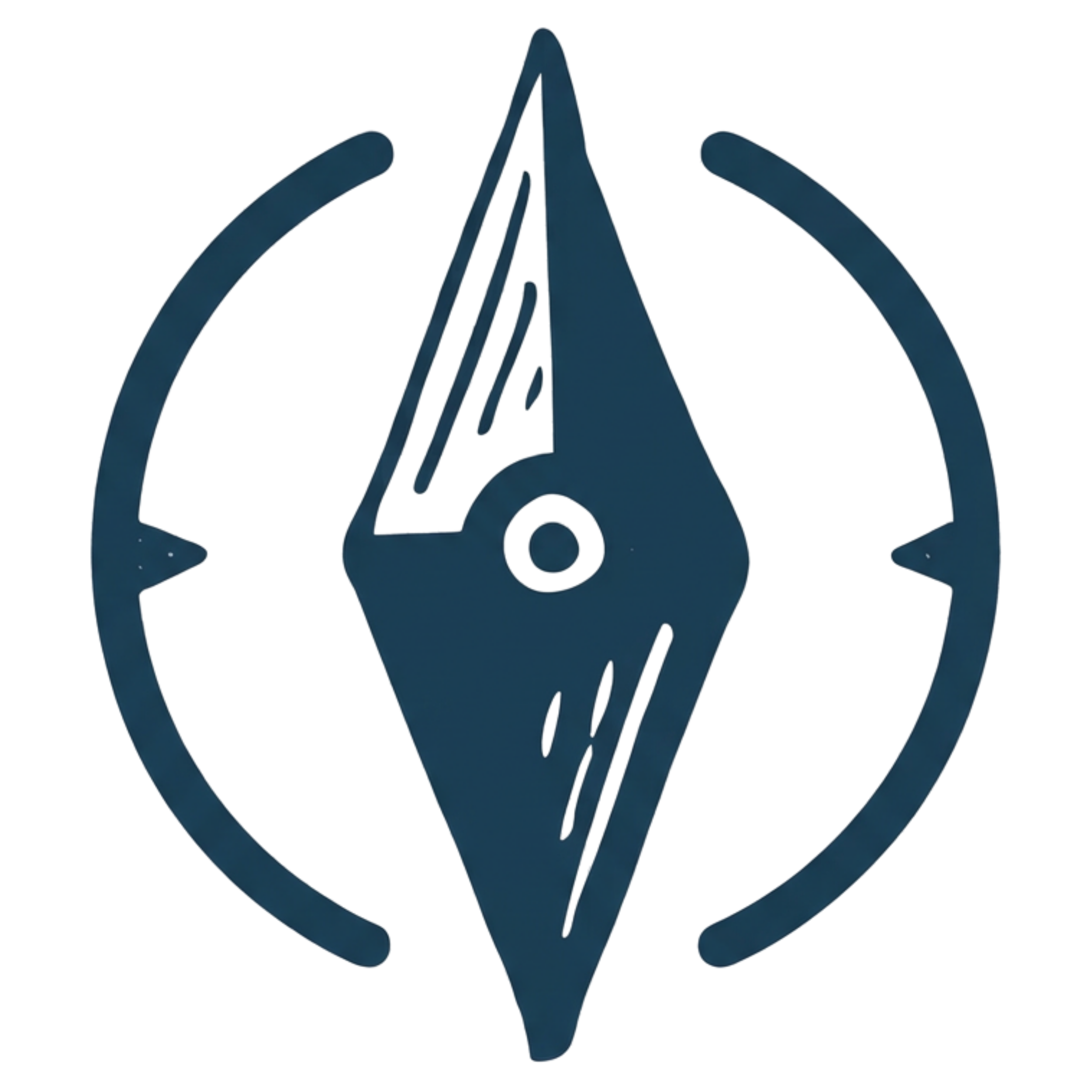 A compass dial graphic