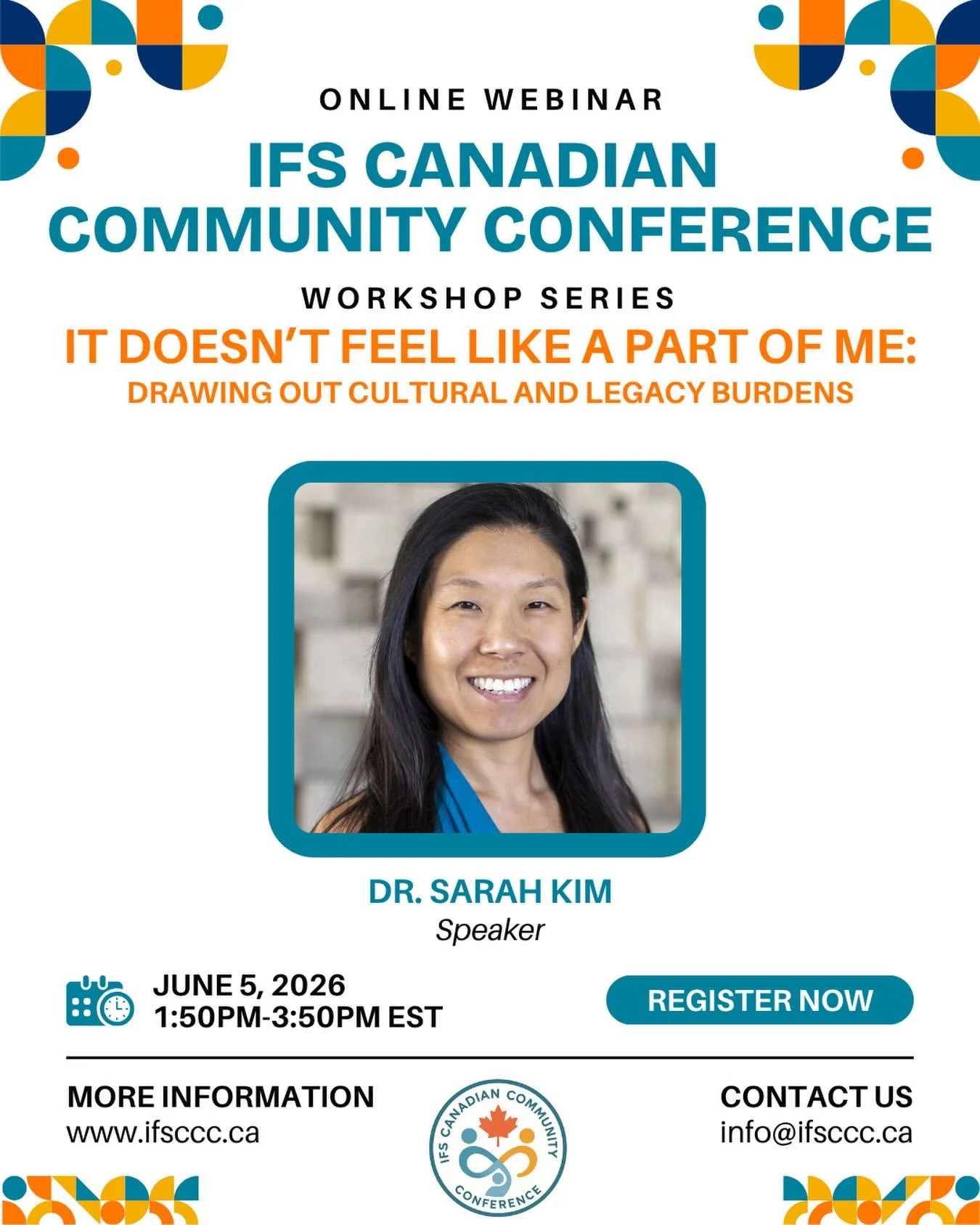 ✨ It Doesn&rsquo;t Feel Like a Part of Me: Drawing Out Cultural and Legacy Burdens

🎤 Speaker: Sarah Kim, MD

In this session, we gently examine the socio-historical factors that shape the values and normative influences carried by some of our Parts
