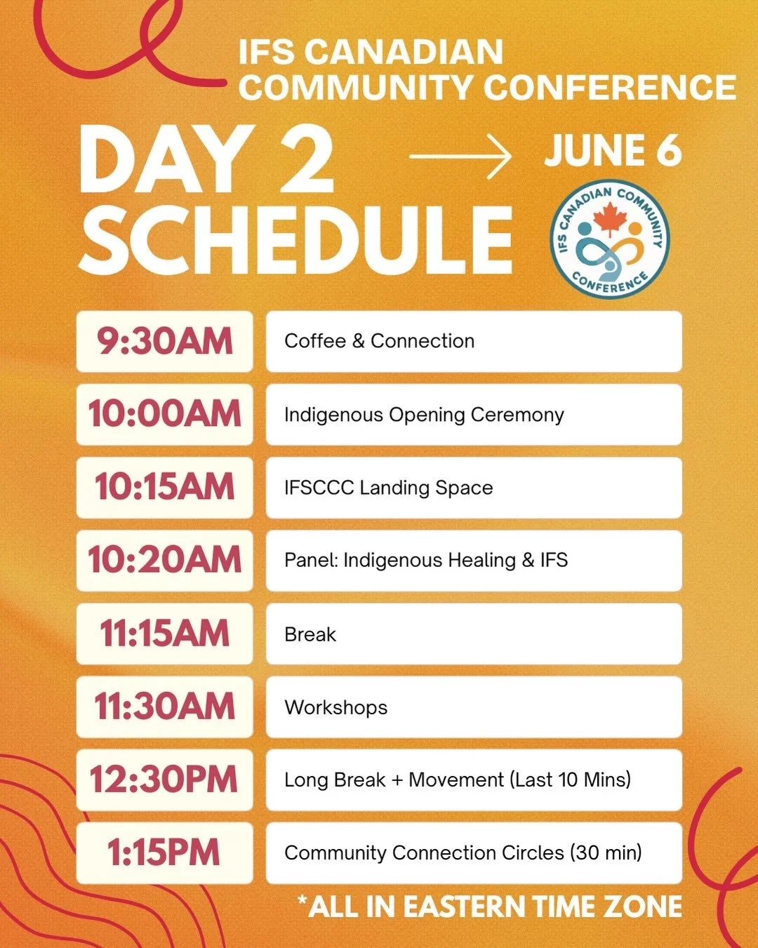 🍁 Looking ahead? Here&rsquo;s a preview of Day 2 at the IFS Canadian Community Conference. Explore the schedule and see what&rsquo;s in store for another day of learning, reflection, and connection.

What are you most excited about?

✉️ Registration