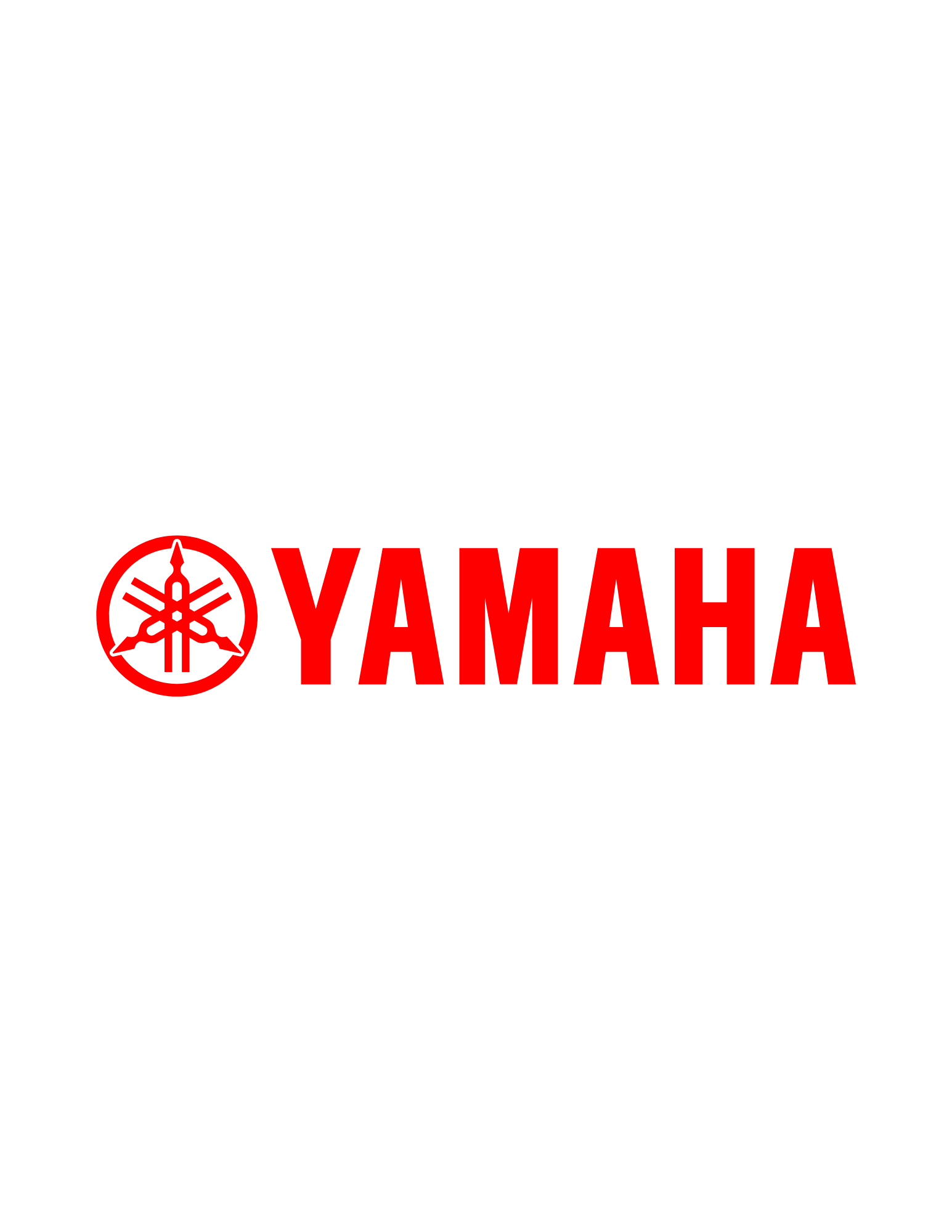 Yamaha logo with red text and emblem on a black background.