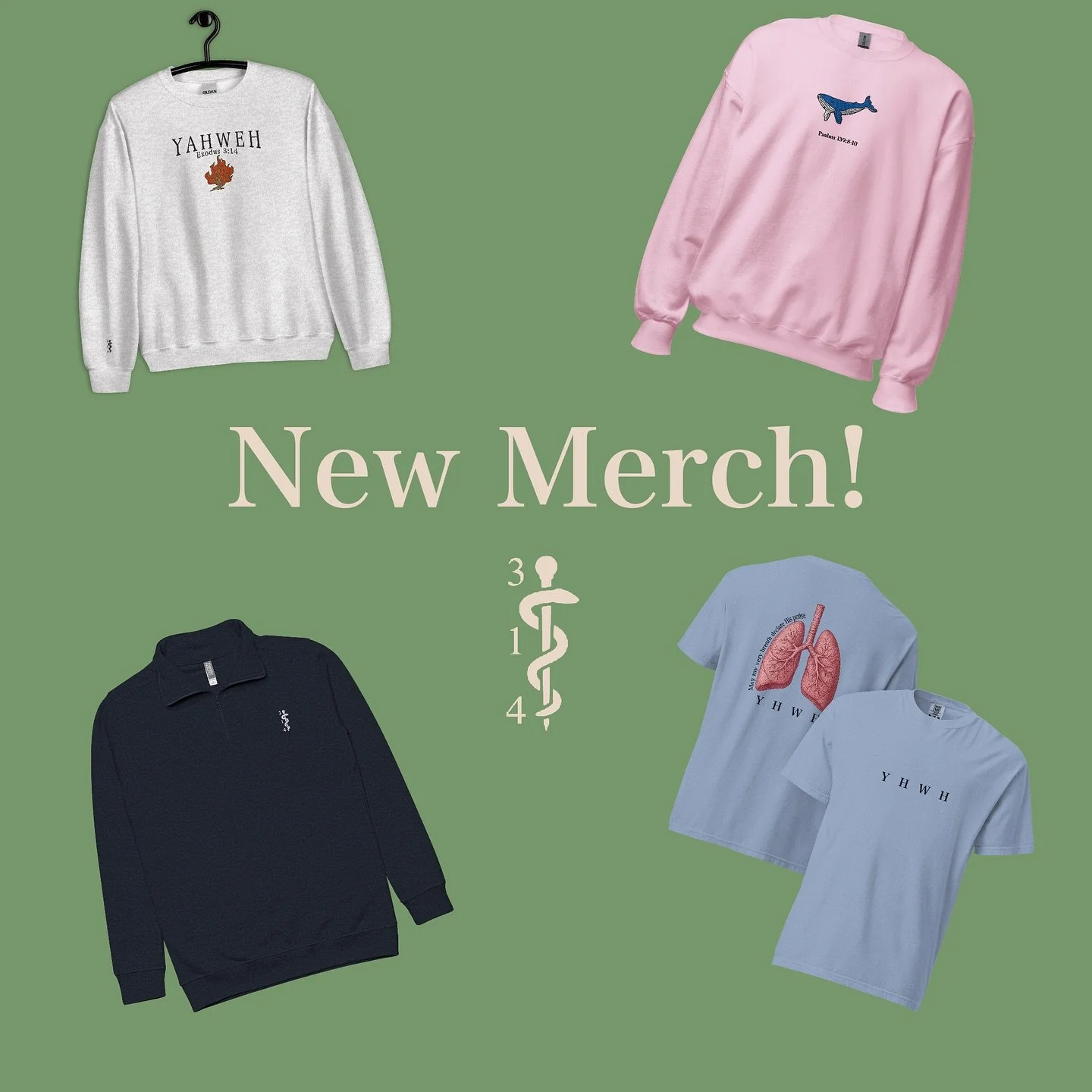 ❄️ 314 November Drop is here! ❄️

Just in time for the holidays!

New designs. Same purpose &mdash; to make His name known.
Each piece is intentionally created to remind us of the One who heals, sustains, and gives meaning to our work and our lives.
