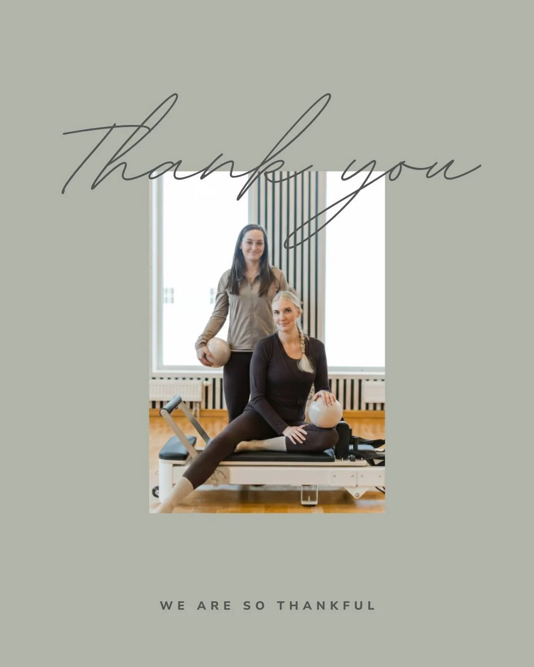 V&aring;ra hj&auml;rtan &auml;r s&aring; fyllda efter att ha f&aring;tt v&auml;lkomna er till v&aring;r studio f&ouml;r reformer pilates. Att se s&aring; m&aring;nga bekanta och nya ansikten kliva &ouml;ver tr&ouml;skeln p&aring;minde oss om varf&oum