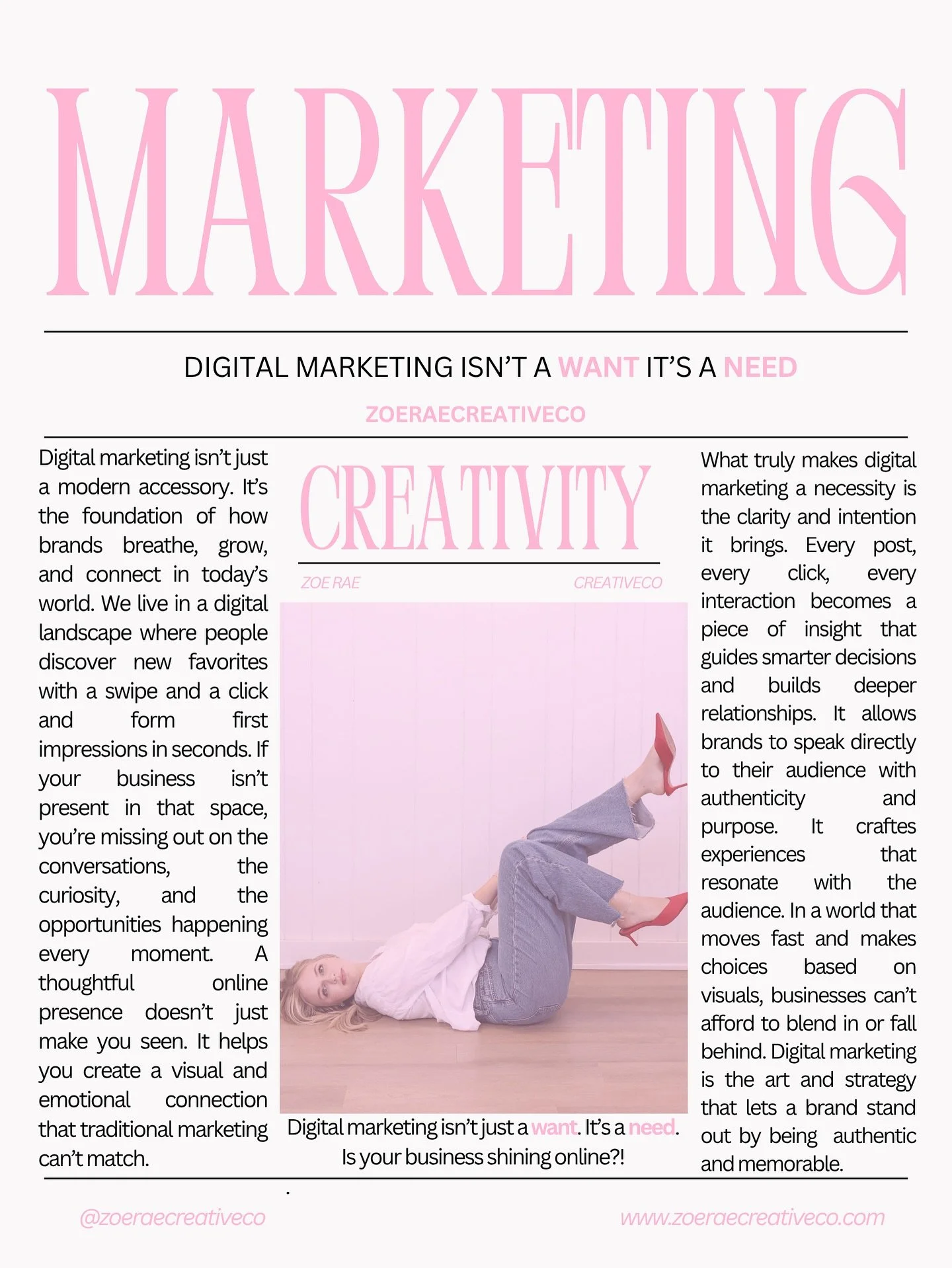 Digital marketing isn&rsquo;t a want, it&rsquo;s a need!! It&rsquo;s important that your business is showing up authentically online. Is your business shining digitally?!!✨
#digitalmarketer #digitalmarketing #contentcreation #emailmarketing #websited