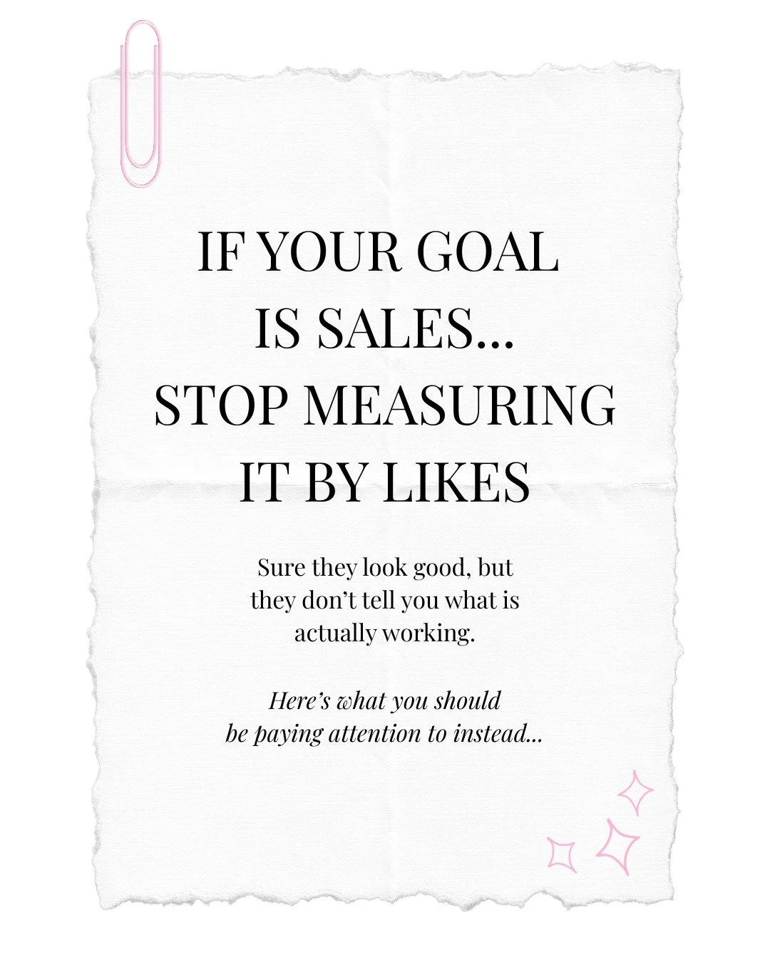 Likes are cute&hellip;but they don&rsquo;t pay your bills.

If your goal is sales, you need to start looking past surface level engagement and focus on what actually moves people to act.

Pay attention to the signals that matter:
&rarr; saves (they w