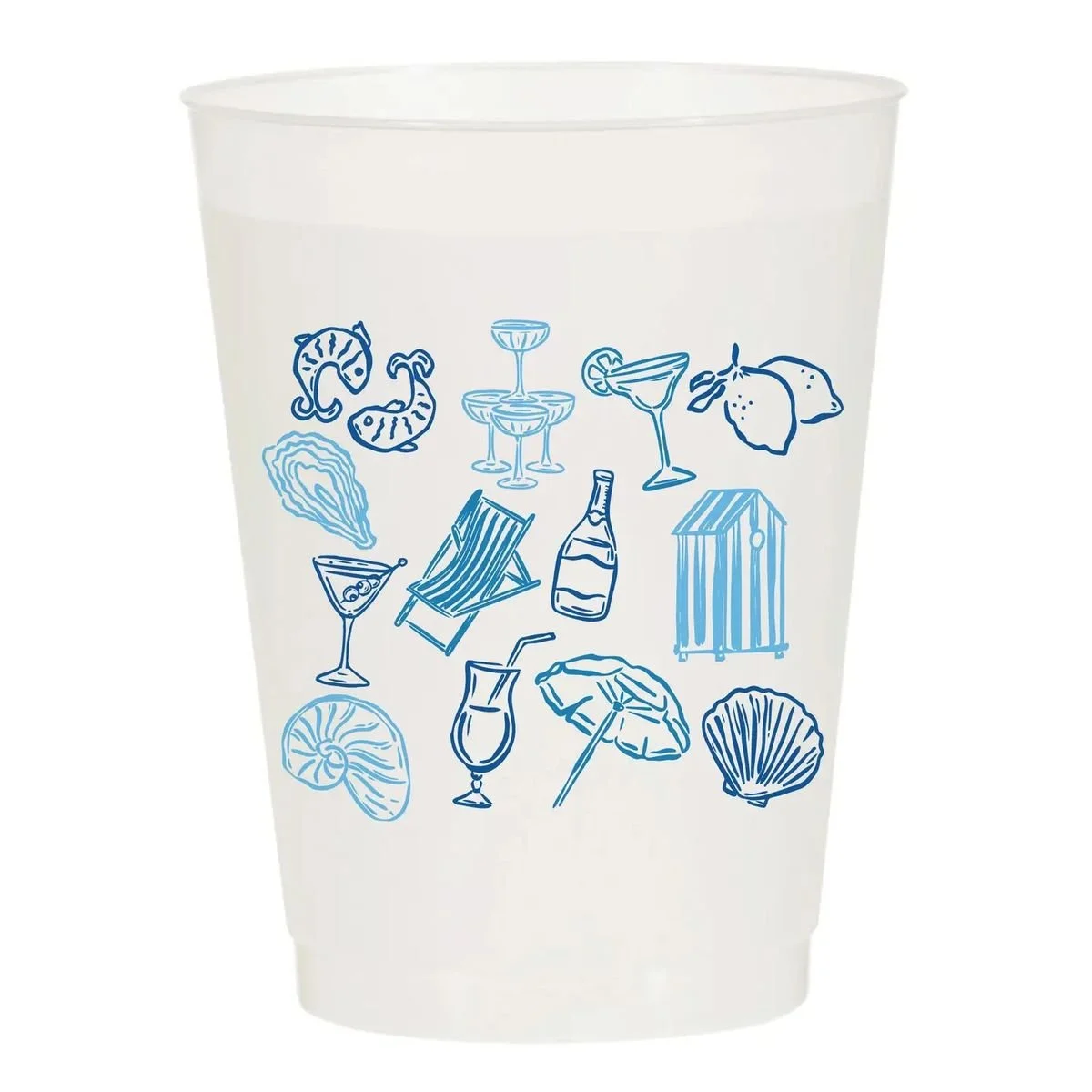 Blue Summer Frosted Cups