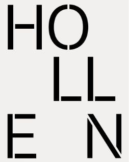 The word 'HOLLEN' displayed vertically with each letter stacked.