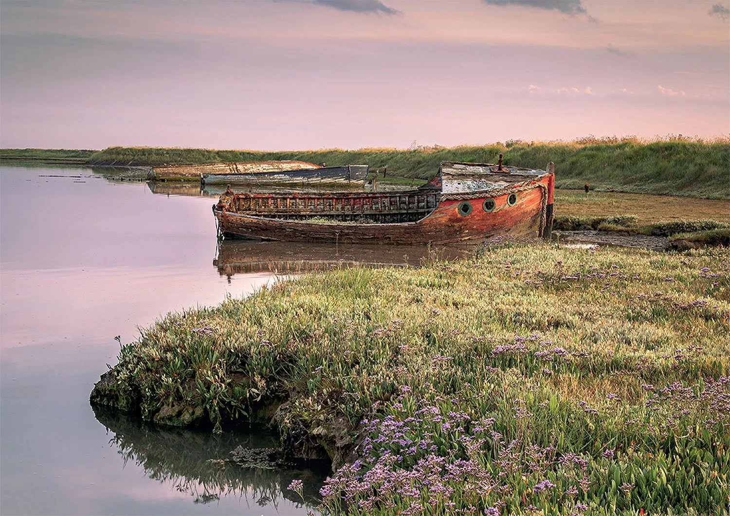 Lavender Sunset Greetings Card