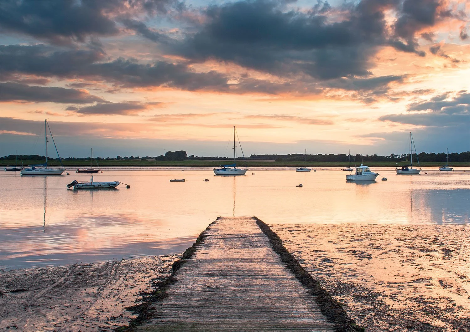 Ramsholt Quay, Sunset Greetings Card