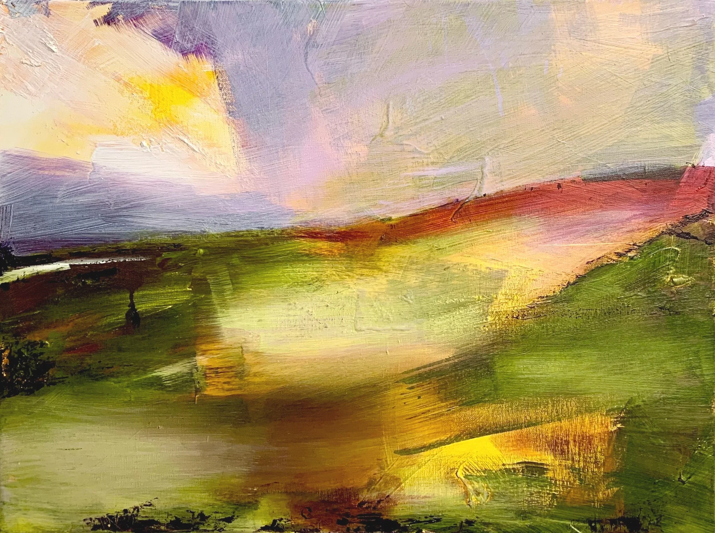 Avebury minor 9th v. 2026. Acrylic, oil, oil stick on canvas. 46 x 61 x 1.5cm.