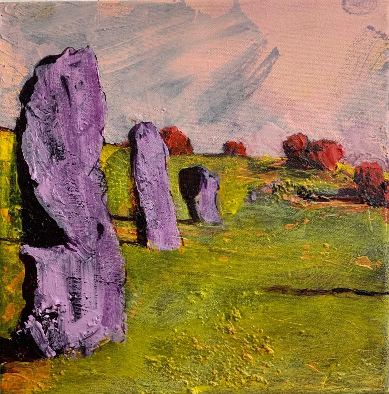 Avebury minor 9th vi. 2026. Acrylic on canvas. 30 x 30 x 2 cm.