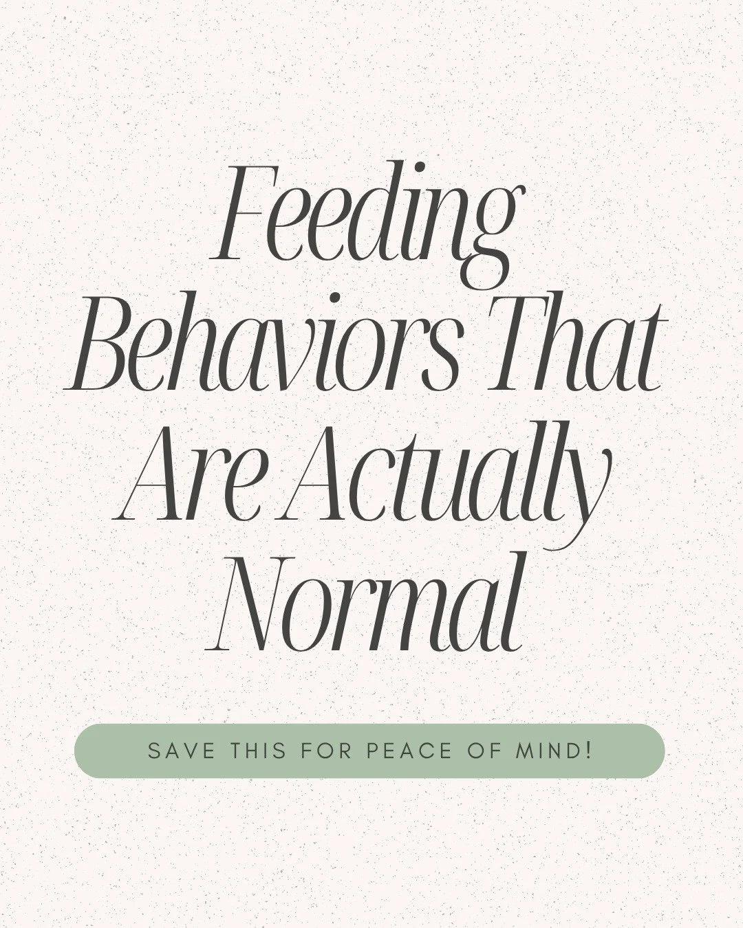 Feeding behaviors that are actually normal 👀👇

✅ Cluster feeding (especially during growth spurts)
✅ &ldquo;Witching hour&rdquo; fussiness in the evenings
✅ Short or snacky feeds
✅ Frequent night waking (tiny tummies!)

If any of these sound famili