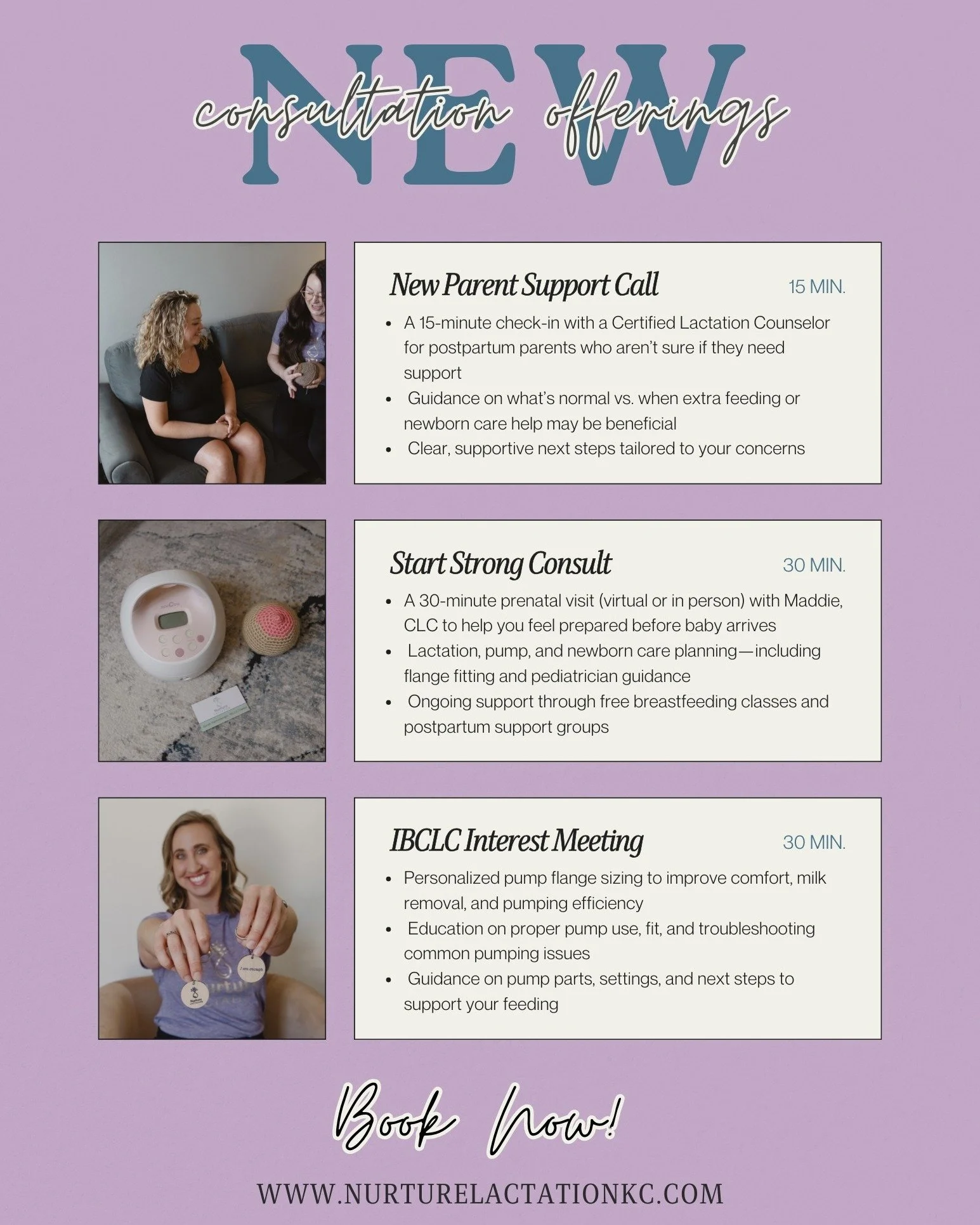 ✨ New Ways We&rsquo;re Supporting Parents &amp; Caregivers! ✨

We&rsquo;re excited to introduce two new consultations to help you feel confident, supported, and prepared throughout your parenting journey &amp; an additional consult for aspiring IBCLC