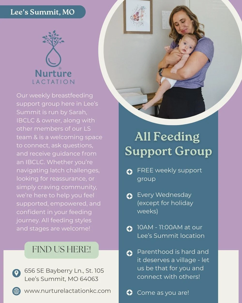 💚 You don&rsquo;t have to do this alone.

Join our FREE weekly postpartum support groups&mdash;a space to rest, connect, and be supported. 🍼

🗓 Wednesdays | 10&ndash;11 AM
📍 Lee&rsquo;s Summit | hosted by Morgan Shippy, IBCLC (1/28)

🗓 Thursdays