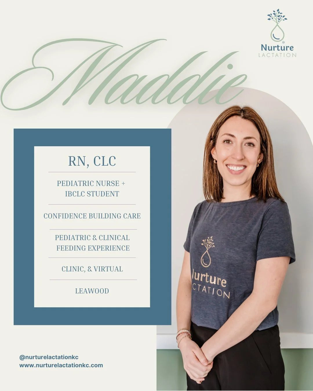 ✨ MEET THE TEAM ✨

As we continue rolling out our new branding at Nurture Lactation, we&rsquo;re highlighting the women behind the care &mdash; and today we&rsquo;re so excited to introduce Maddie 💚

Maddie, RN, CLC, is our IBCLC student and intern,
