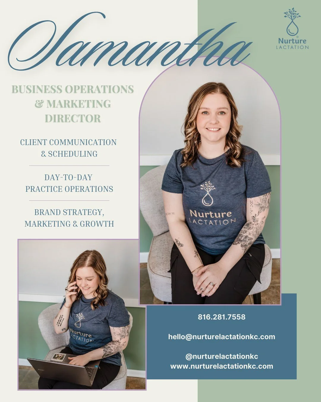 ✨ MEET THE TEAM ✨

As we continue introducing the women behind Nurture Lactation during this season of growth and new branding, today we&rsquo;re highlighting someone who keeps everything running behind the scenes 💚

Meet Sam! 🌿

Sam is our Busines