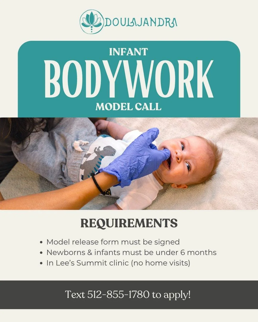 ✨ MODEL CALL ✨

We&rsquo;re so excited to partner with Alejandra of @doula.jandra to offer a special opportunity for our community 🤍

Alejandra is offering FREE Craniosacral Therapy (CST) sessions for newborns as part of a model call!

Craniosacral 