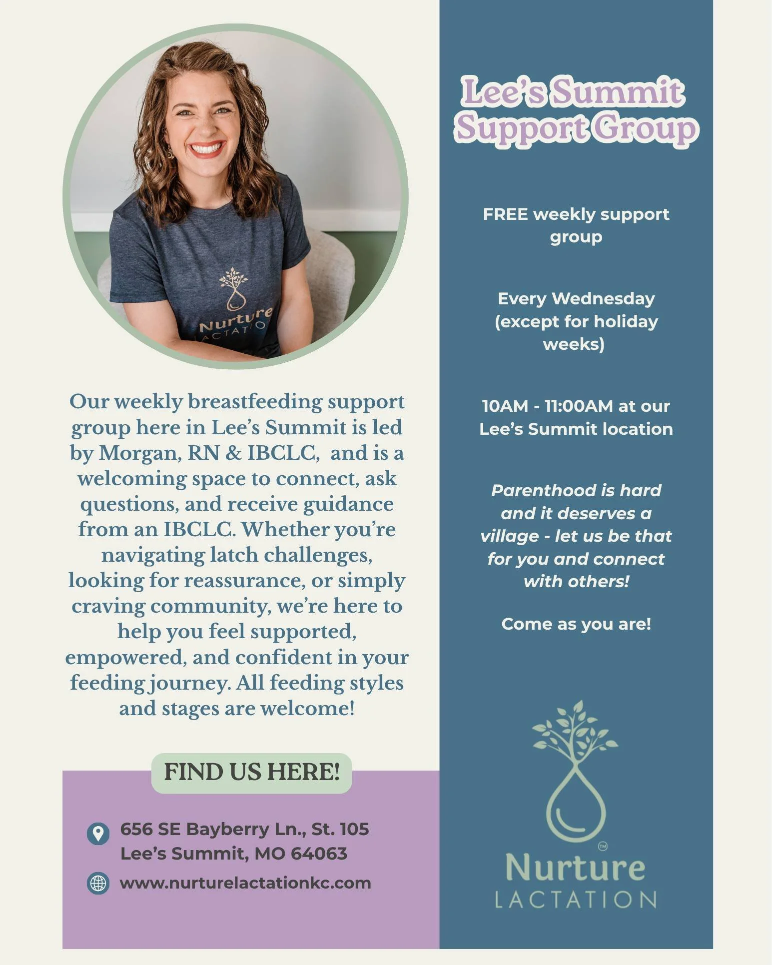 You weren&rsquo;t meant to do this alone 🤍

Our weekly support groups are a space to come as you are&mdash;messy bun, sleepy baby, questions and all.

Inside our group, you&rsquo;ll find:
&bull; Real-time lactation support
&bull; A safe space to ask