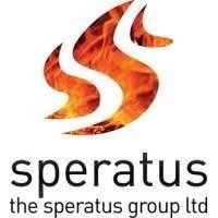 Speratus logo with stylized flames above the company name and tagline