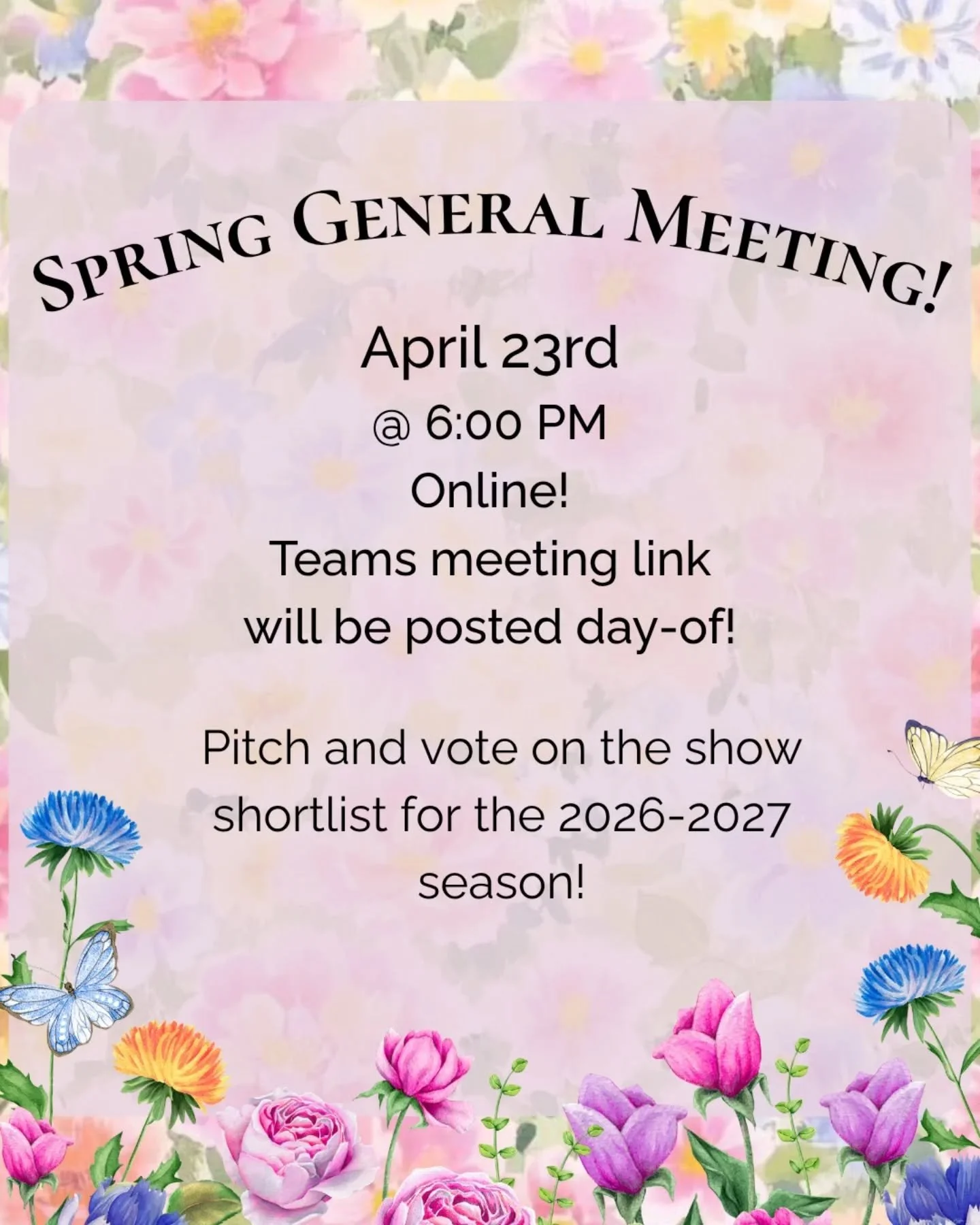 #uofg we have our Spring General Meeting coming up! Join us to help build our shortlist and ask questions about  what it is like to be part of BOD!

We hope to see you there!

#agm #musical #shortlist #broadway