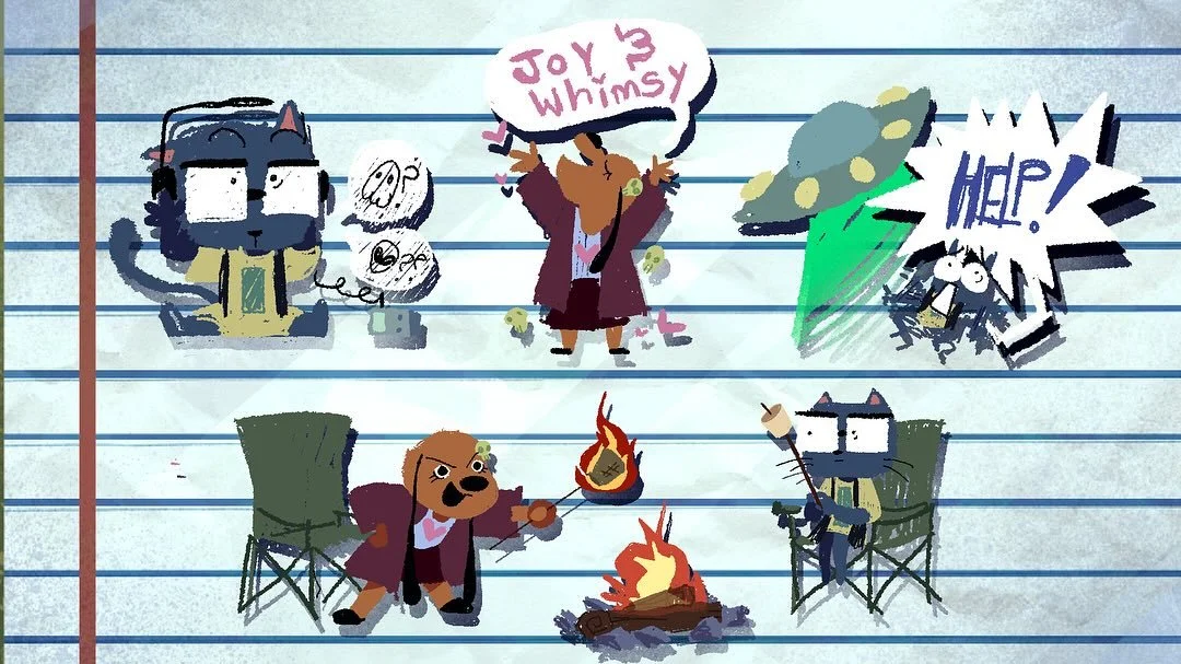 Old art for a pitch we had to make. LOL ITS BEEN A YEAR SINCE I MADE THESE 😭😭

#pitch #pitchdeck #art #illustrations #kittandbones #artistsoninstagram #tiny #linelessart