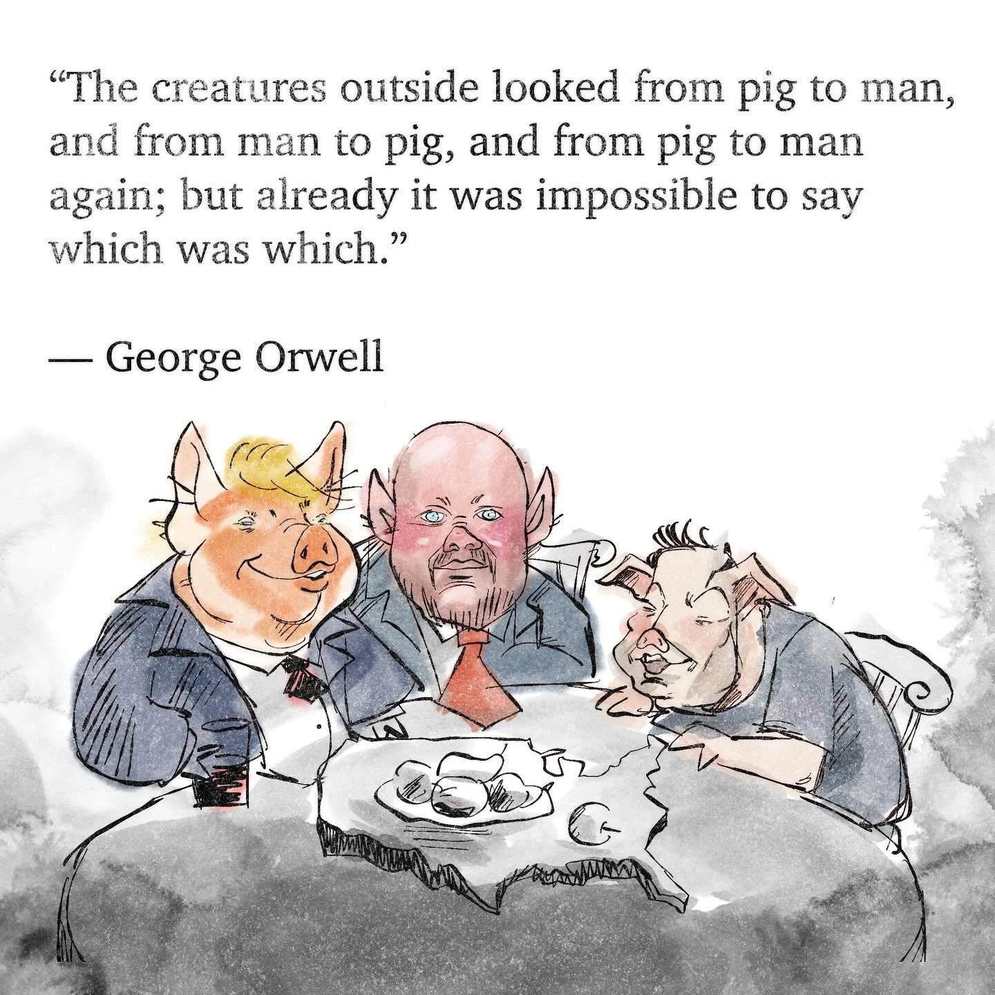 &ldquo;Gentlemen,&rdquo; concluded Napoleon, &ldquo;I will give you the same toast as before, but in a different form. Fill your glasses to the brim. Gentlemen, here is my toast: To the prosperity of The Manor Farm! &ldquo;
There was the same hearty 