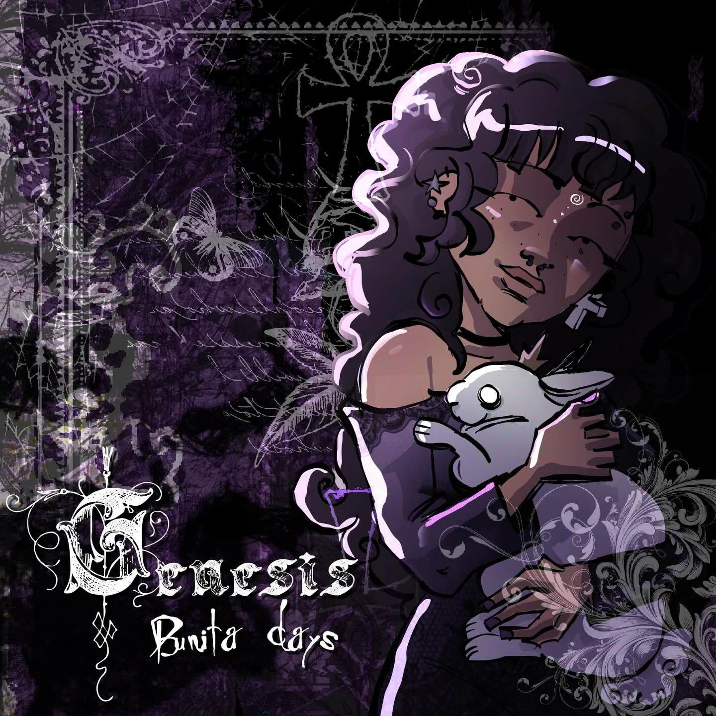 Was my @genesiswych b-day a couple days ago. I am so honored to know someone so kind, honest, and resilient. One of the most talented people I know, and I wanted just to express how cool I think they are ^u^

#illustration #art #gothic #bunny #hum