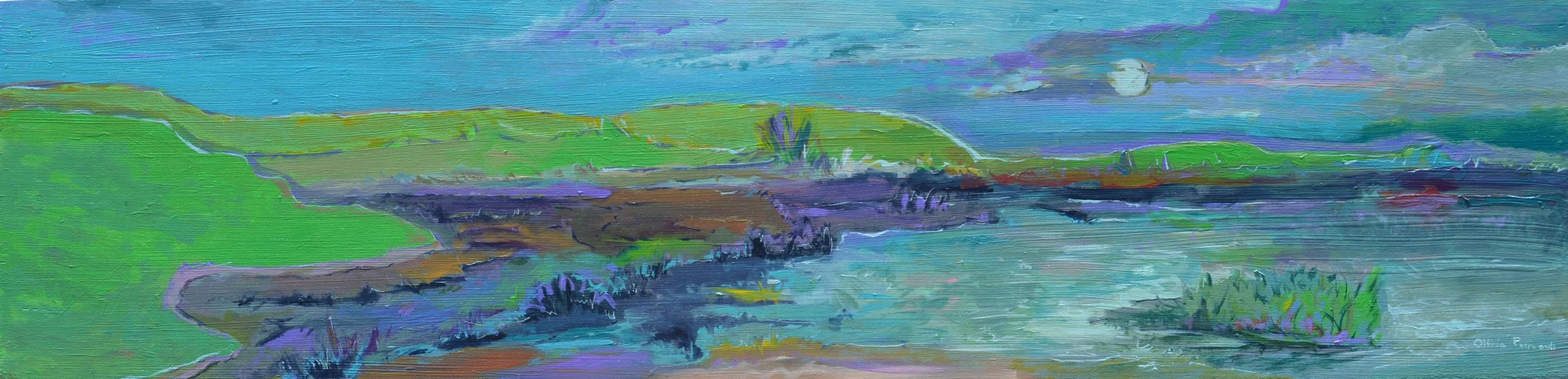 Olivia Perreault Midnight Coastline 12%22 x 48%22 $795.JPG