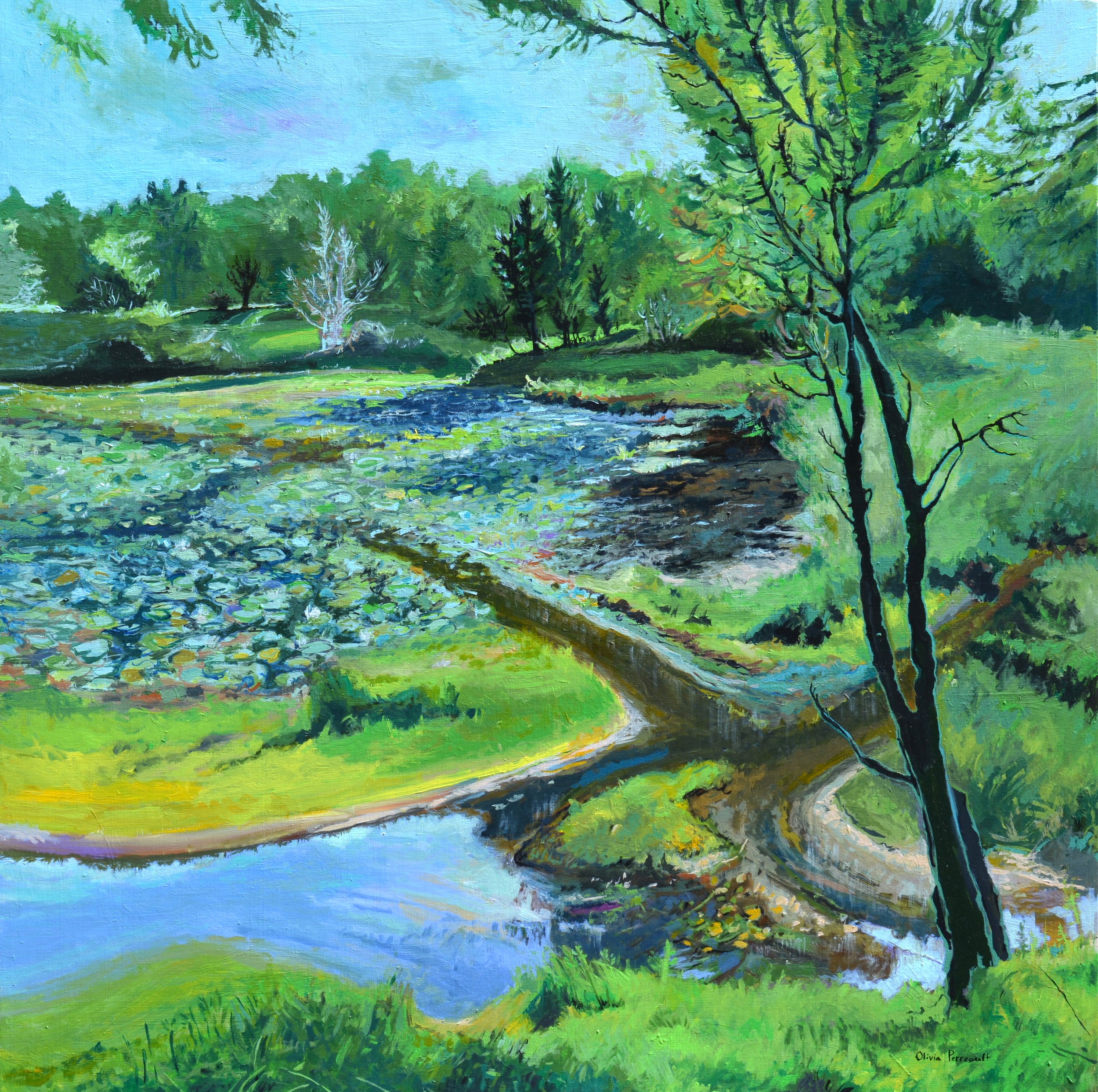 Olivia Perreault Bass Lake 36%22 x 36%22 $1750  copy.JPG