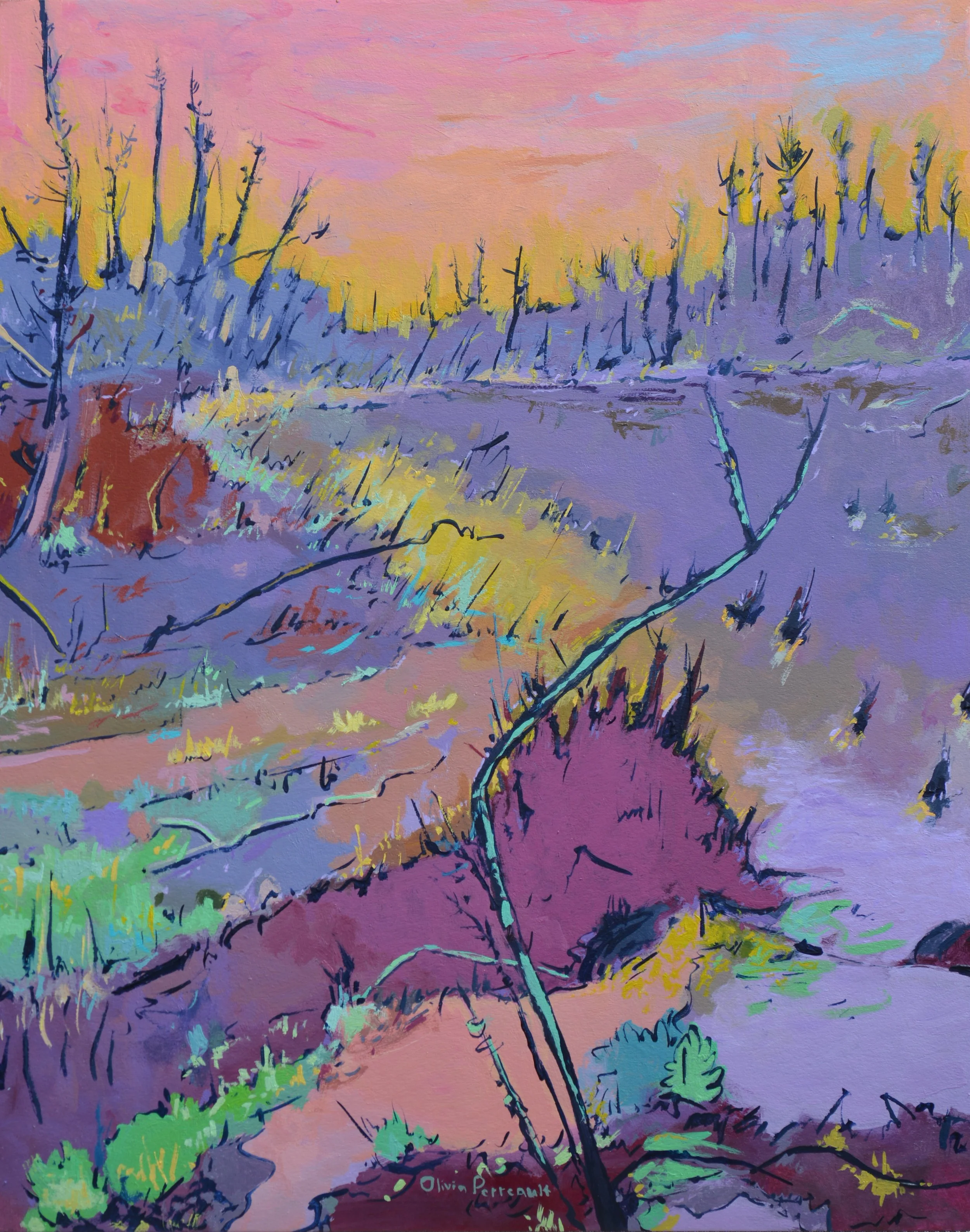 A February Sunrise_14%22x11%22_Acrylic on Illustration Board_$450.JPG
