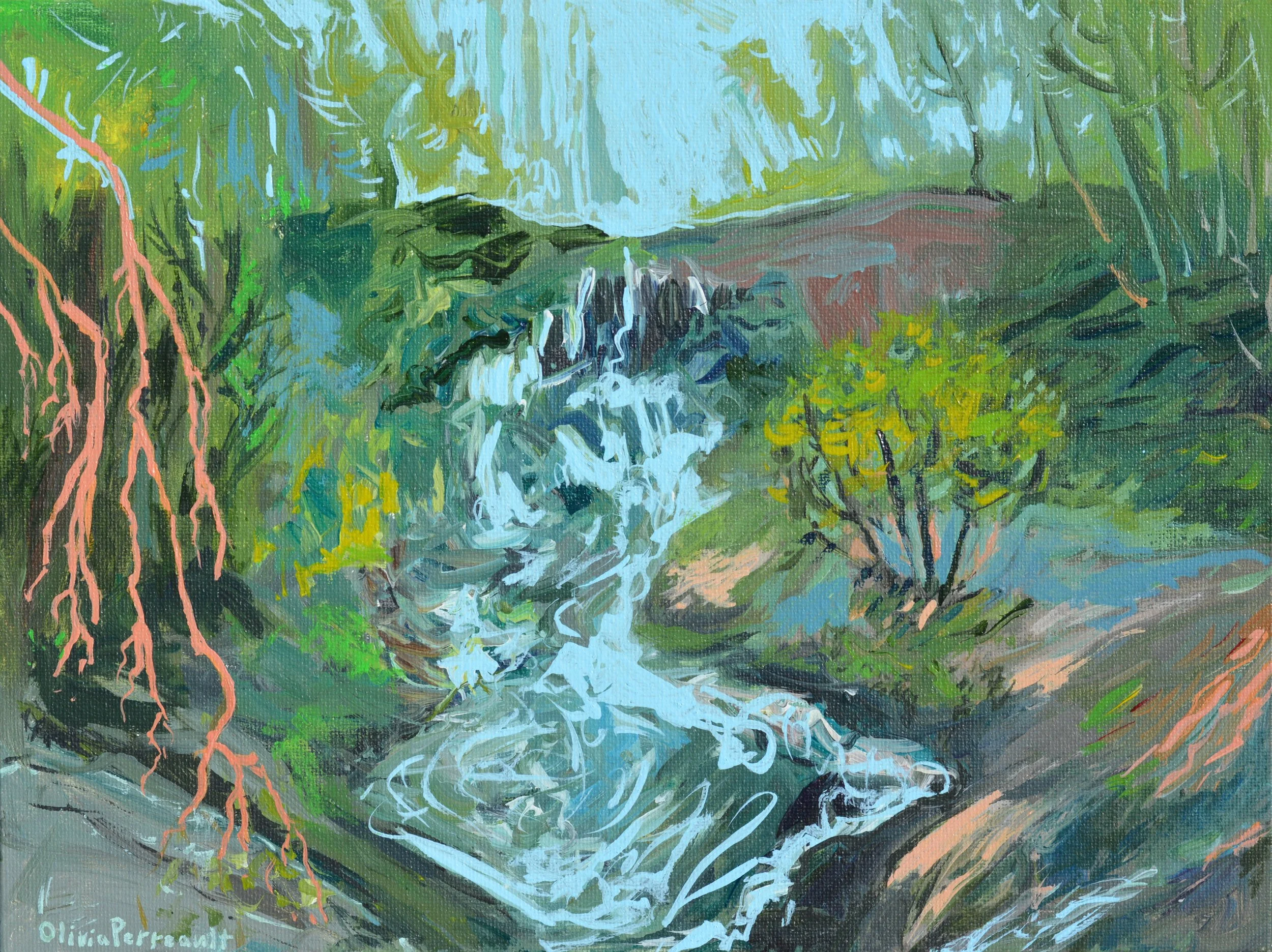 Olivia Perreault Silvervale Falls 2 Plein Air 9_ x 12_ $275 .JPG