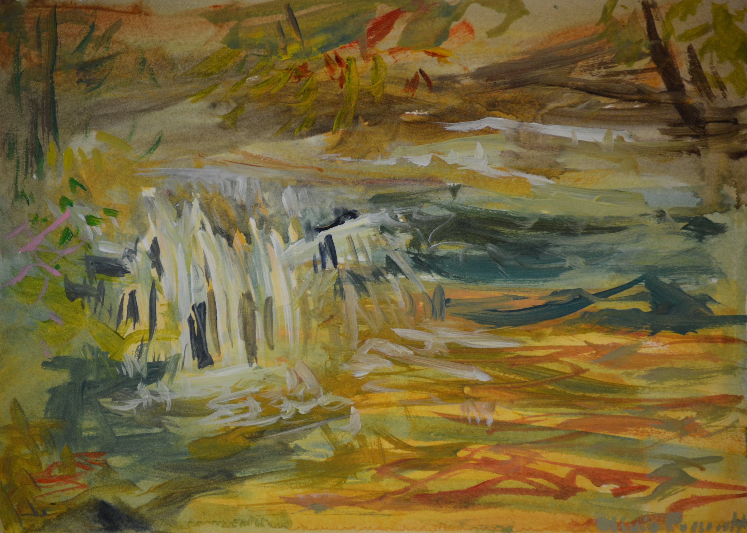 Olivia Perreault_Table Rock First Fall 1, Plein Air, board, 7%22x5%22, $95 .JPG
