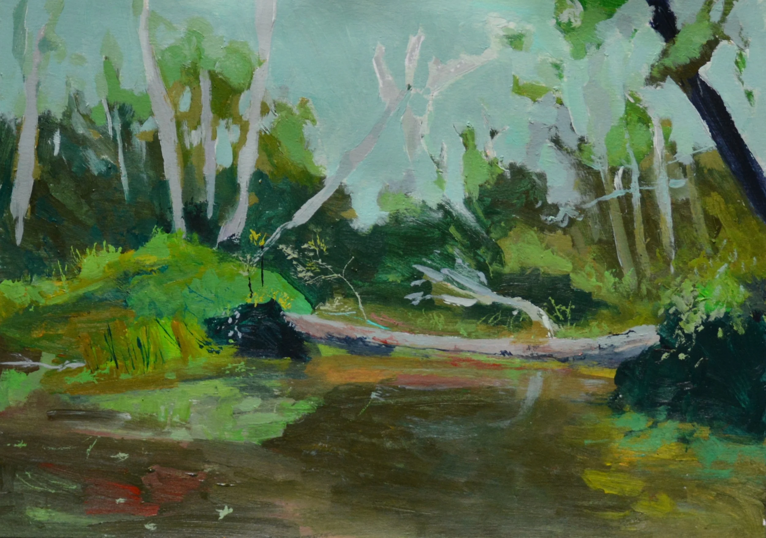 Hop, Skip and Jump Over the Fallen Tree 10%22x7%22 $140.JPG