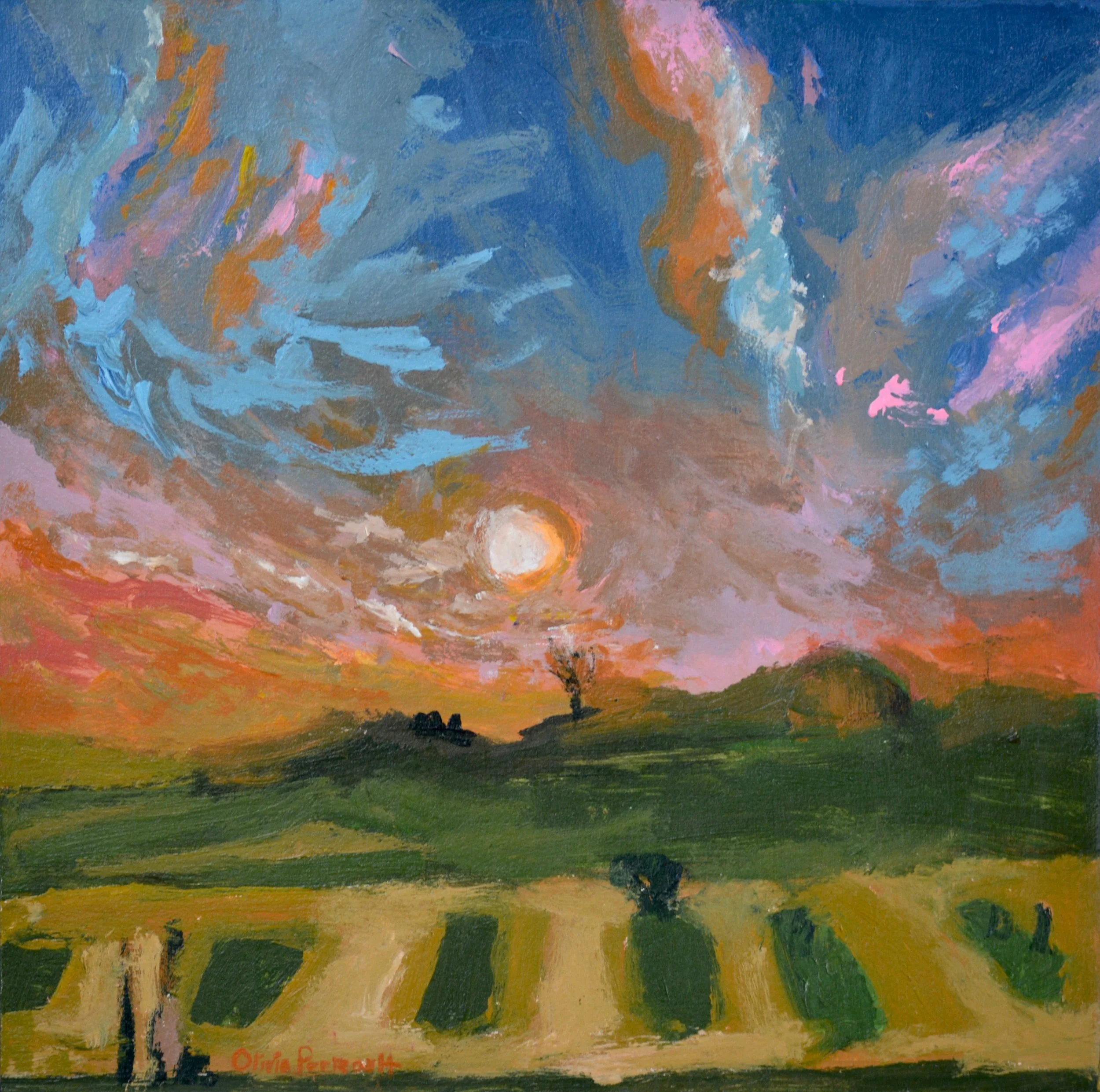 Dusk in Wasta, South Dakota 8x8 $135.jpg