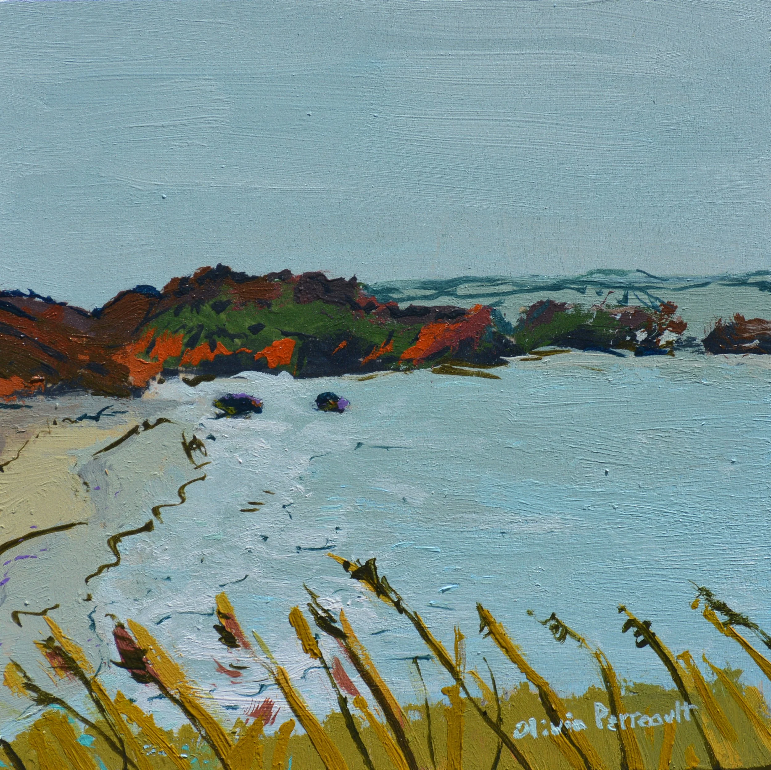 Rodeo Beach Coastal Trail and Miwok Trail, California_Cradled Wood Panel_4%22x4%22x1.5%22_$110_Sold_2025.JPG