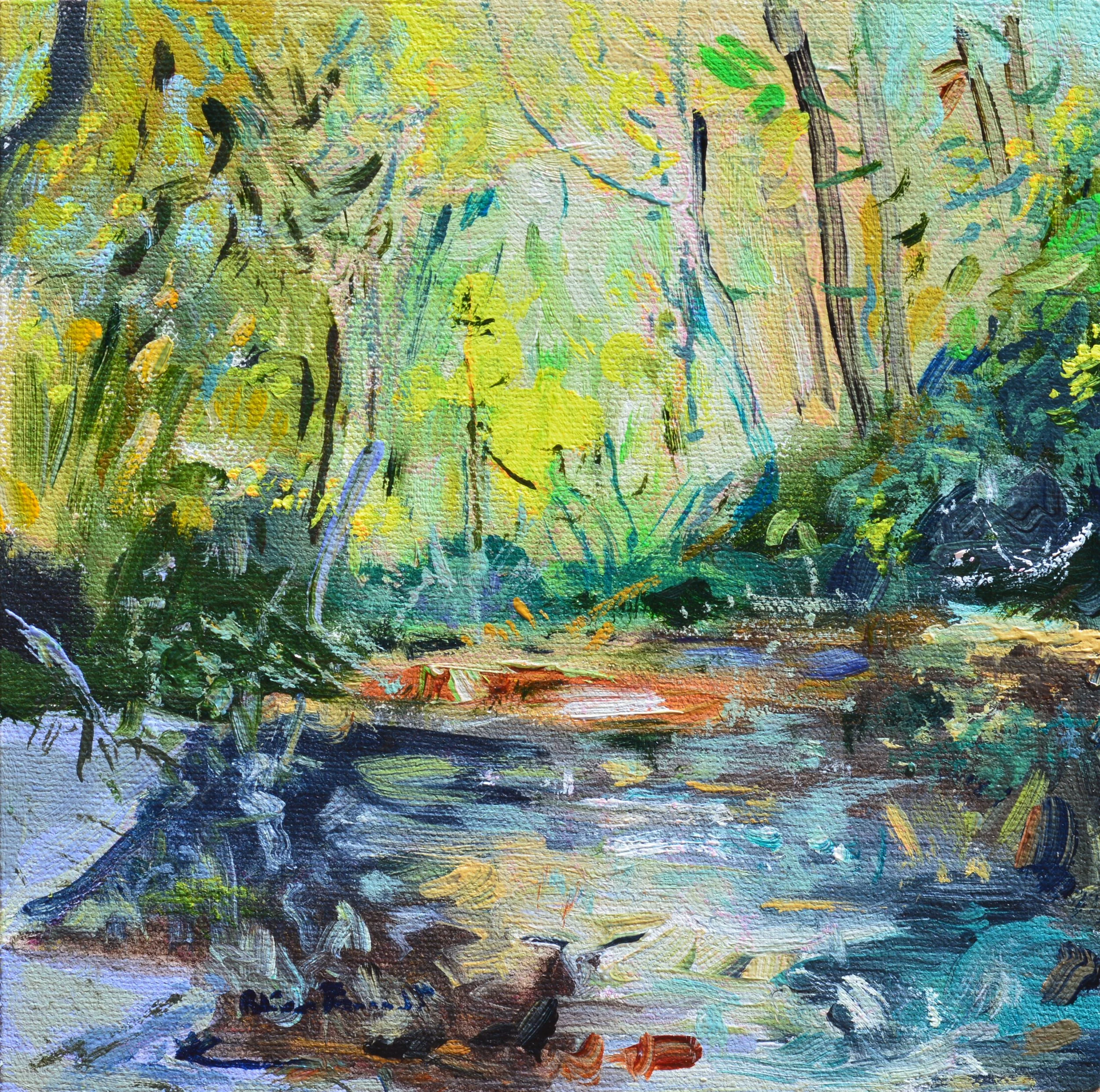 Follow the Creek 1 6%22 x 6%22 linen panel $150.JPG
