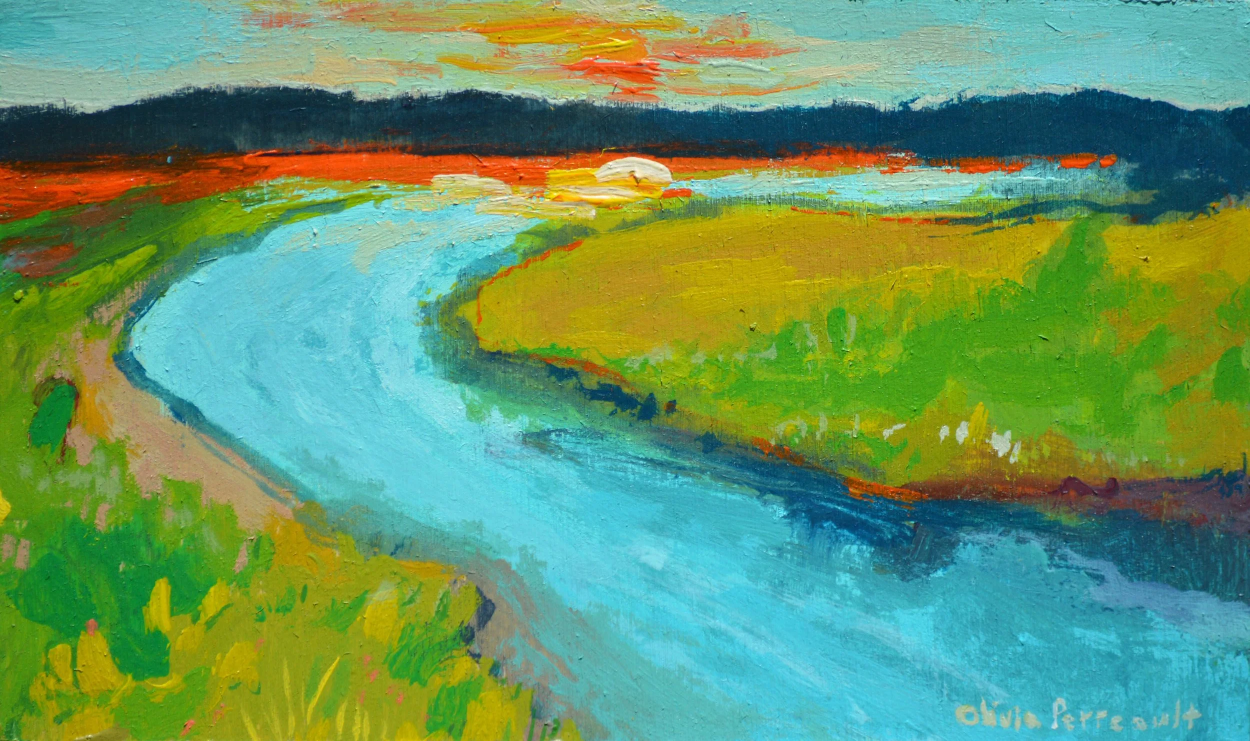 Setting Sun Over Rio Grande's Big Bend River_3%22 x 5__Wood_$100_2025.JPG
