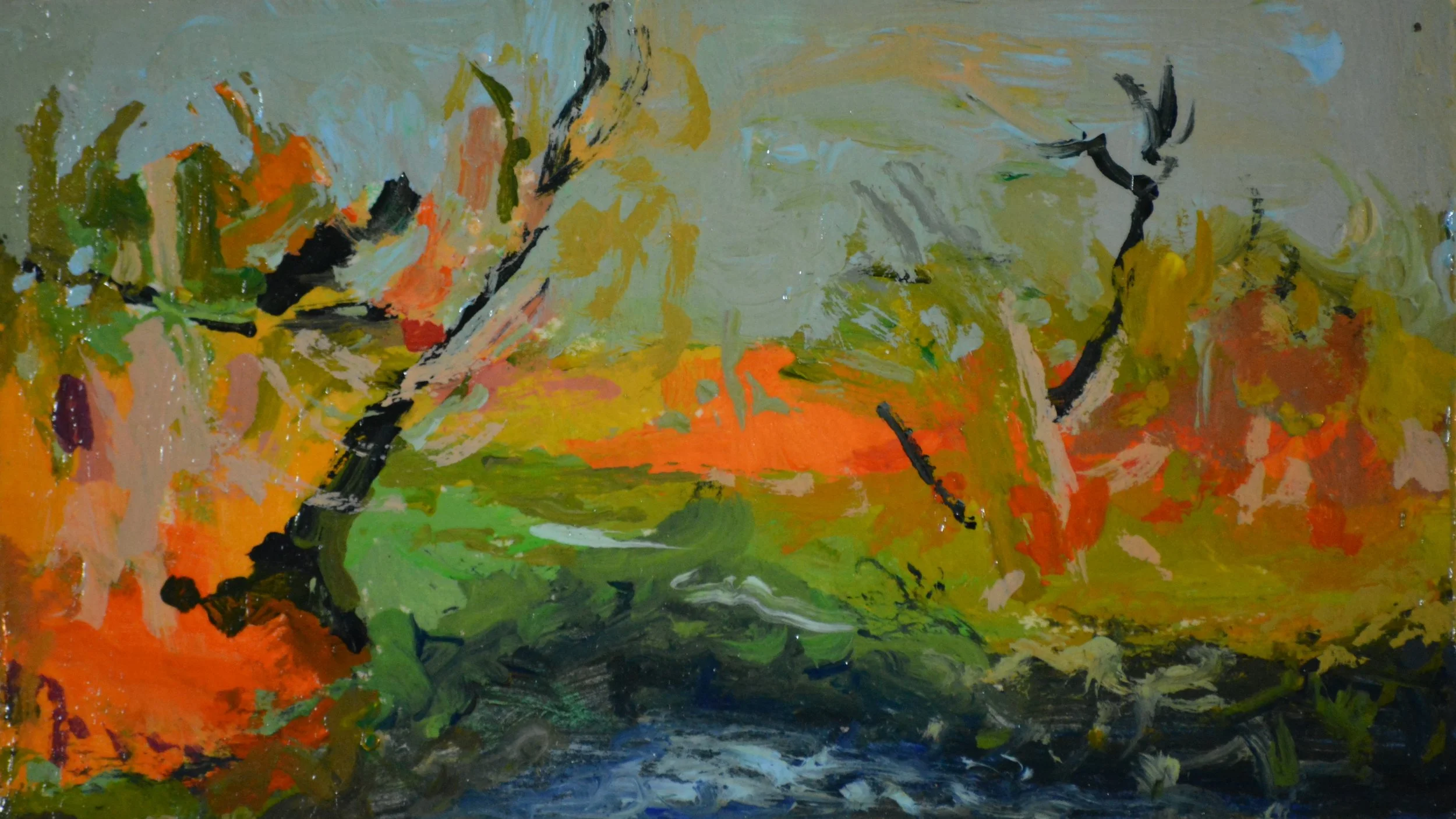 Olivia Perreault_Waterlily Pond_board_3.5%22x2%22_$50.JPG