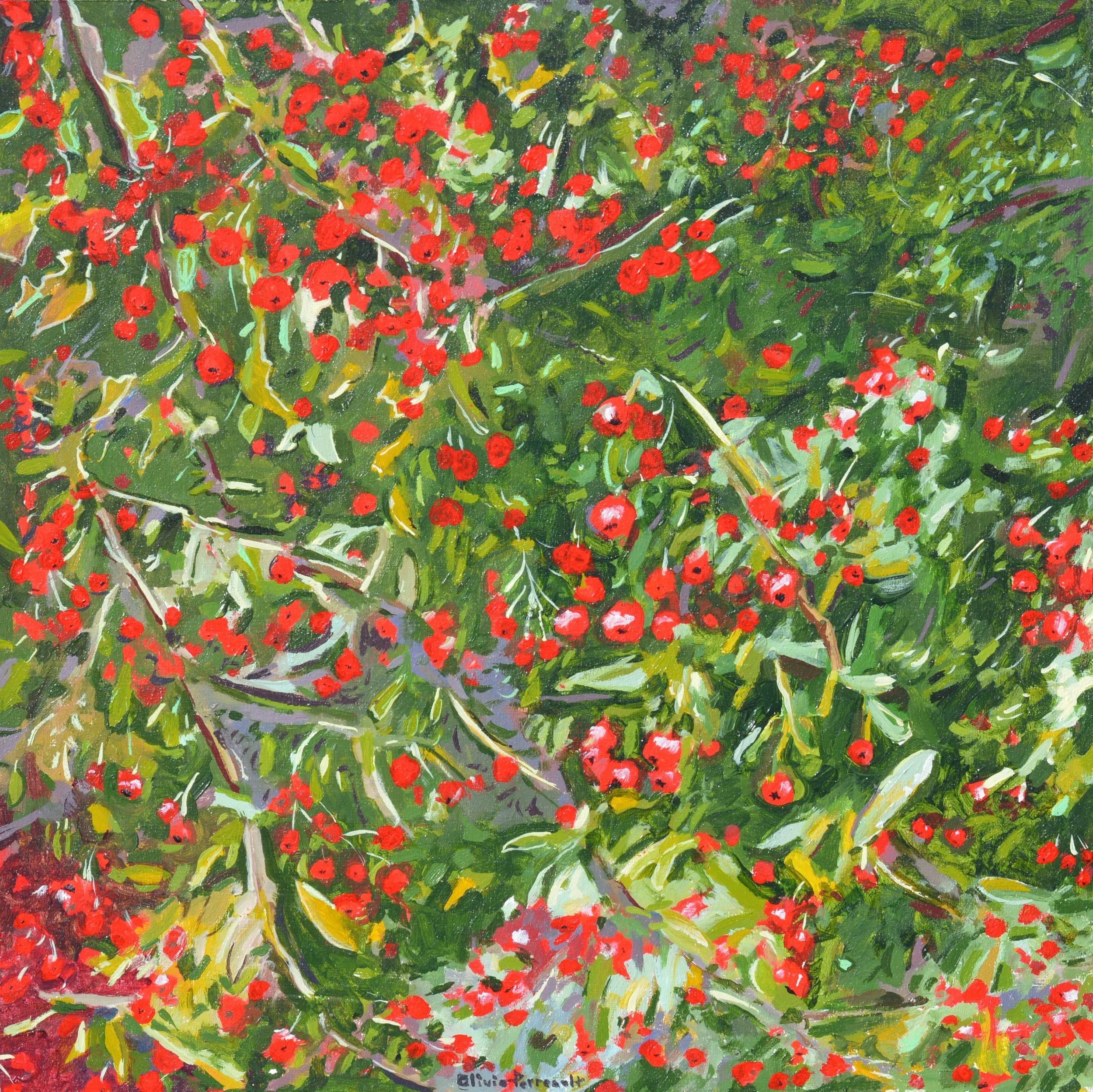 Scarlet Firethorn_10%22 x 10%22_Wood_$300_2025.JPG