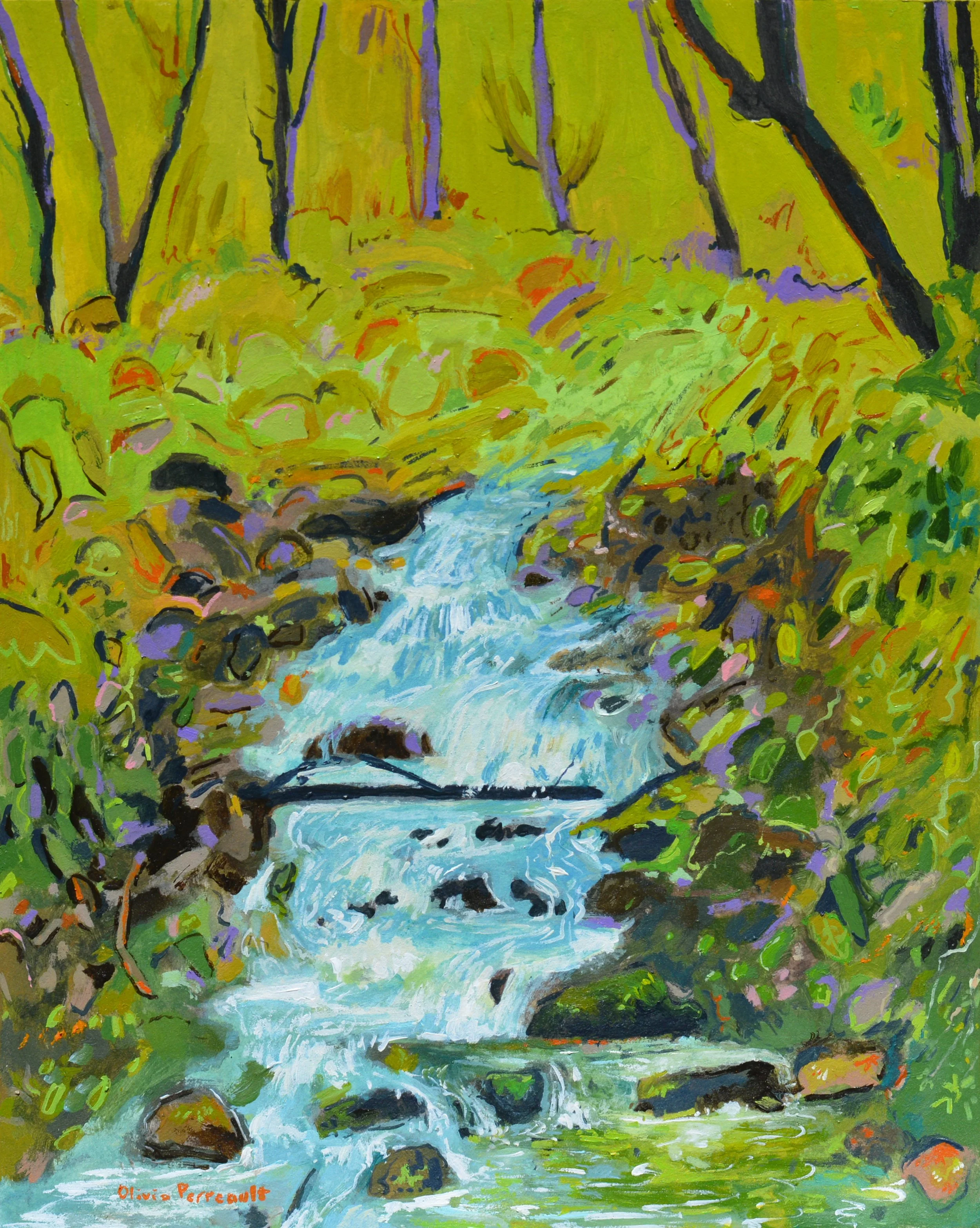 Olivia Perreault_Stream Along Chimney Tops Trail, Tennessee_Acrylic on Mixed Media Artboard_10%22x8%22_$275.JPG
