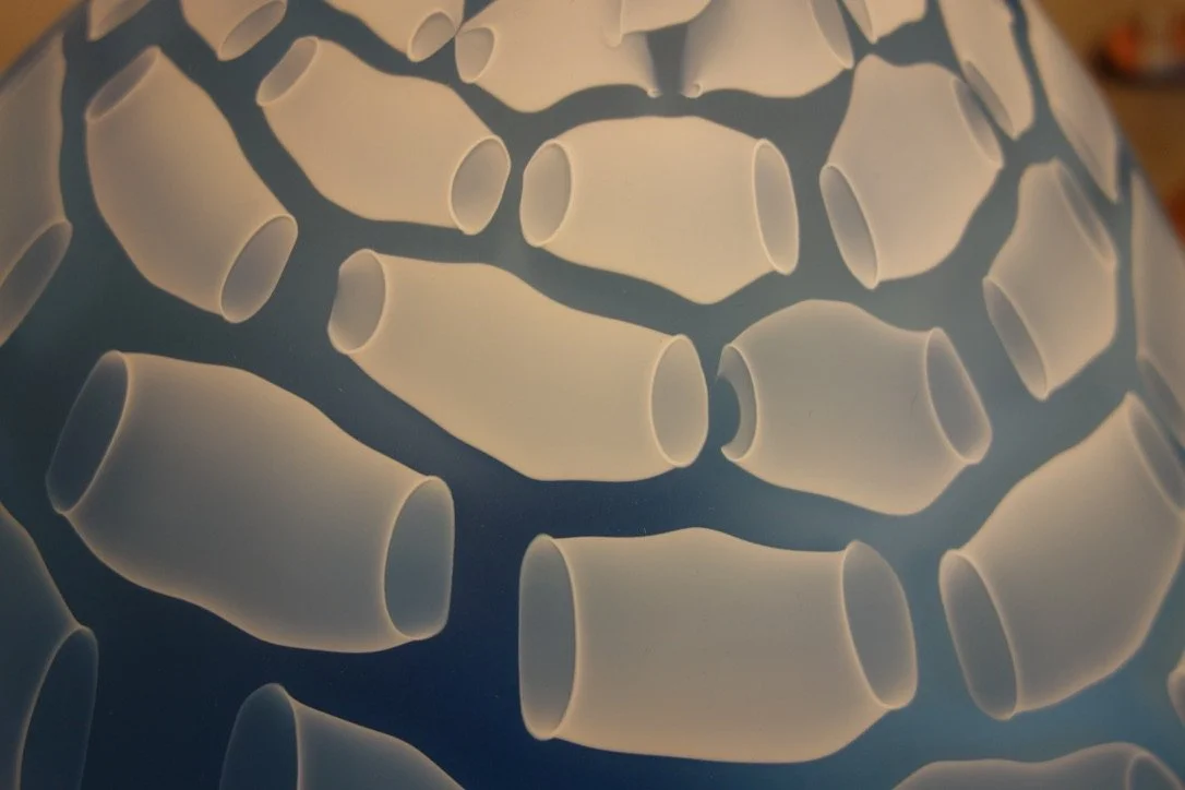 Detail of work in glass by artist Nancy Callan.