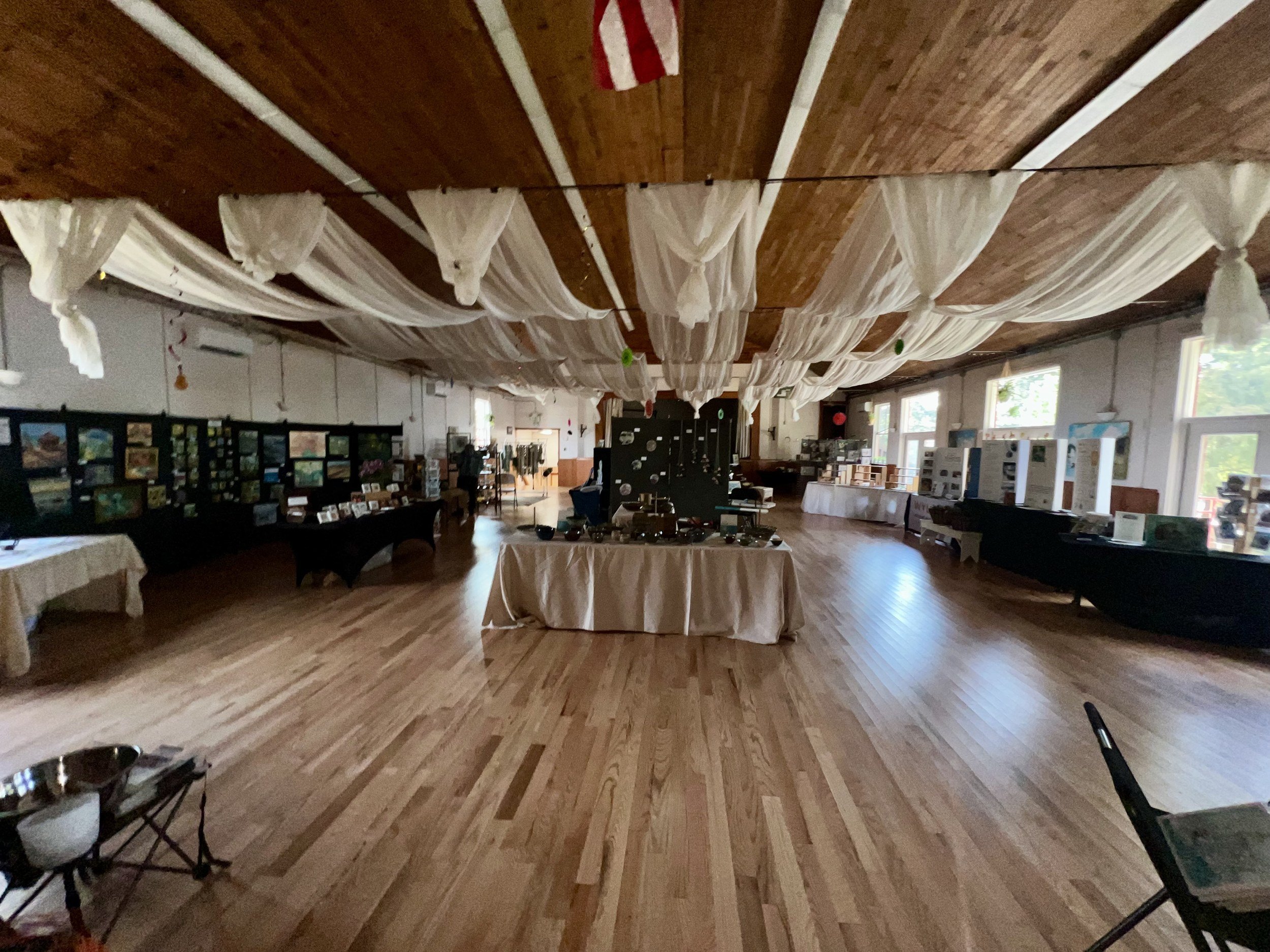 Art show and makers market in the main hall