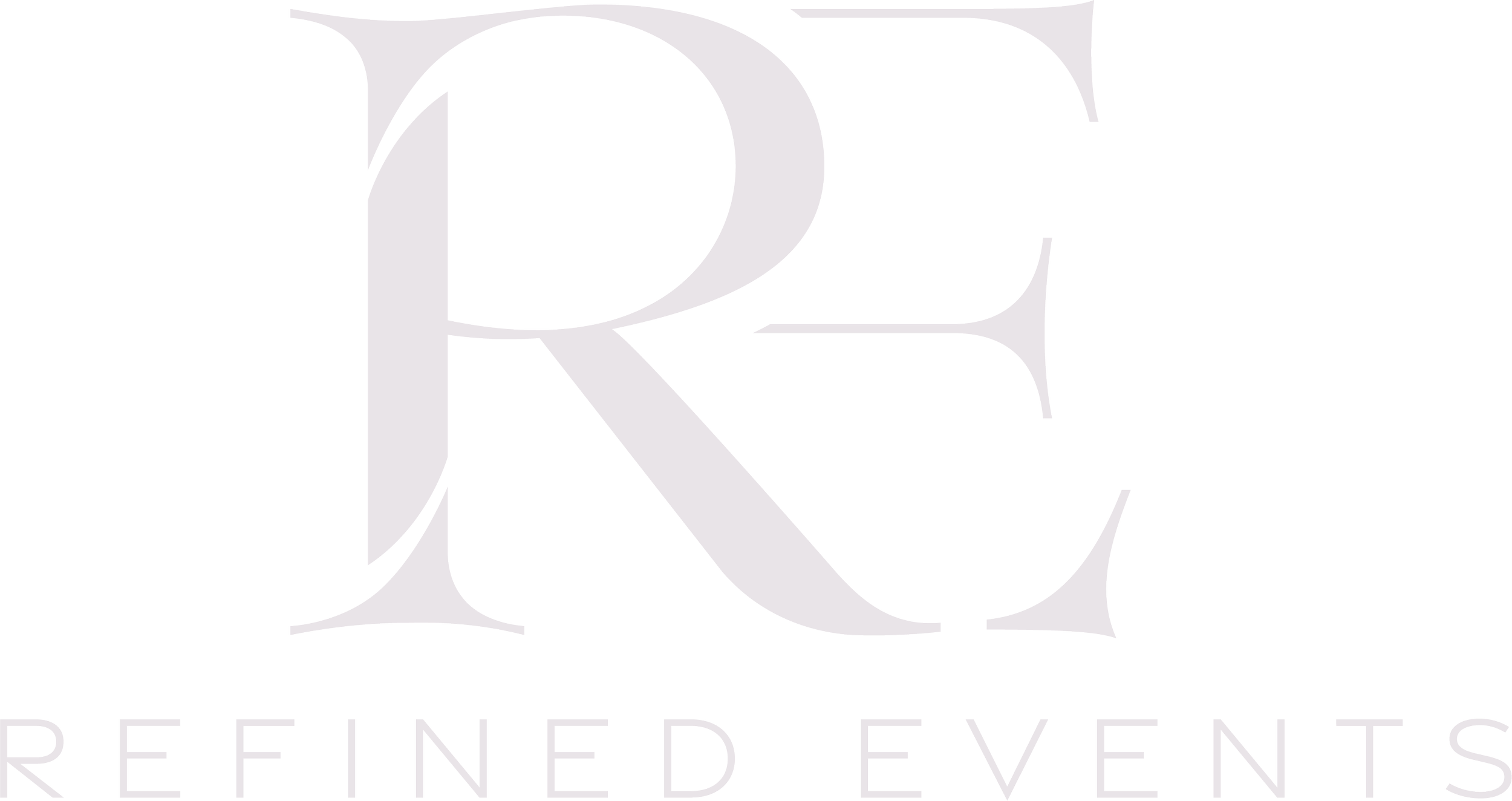 Logo of REFINED EVENTS, featuring a stylized letter R and E intertwined, with the words 'REFINED EVENTS' underneath.